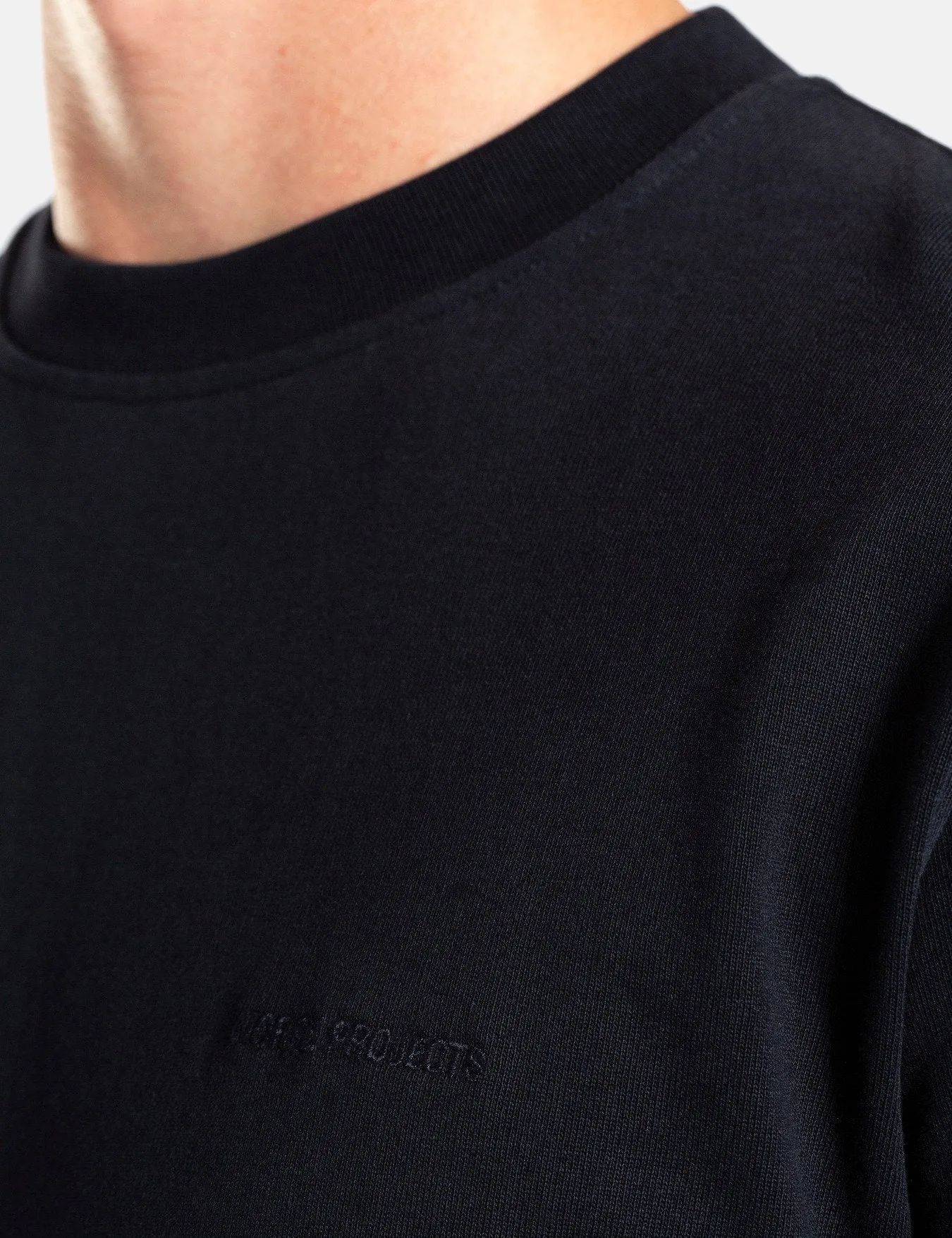 Norse Projects Johannes Heavy Logo Long Sleeve T-Shirt - Dark Navy Blue sold by Article London product image thumbnail 2