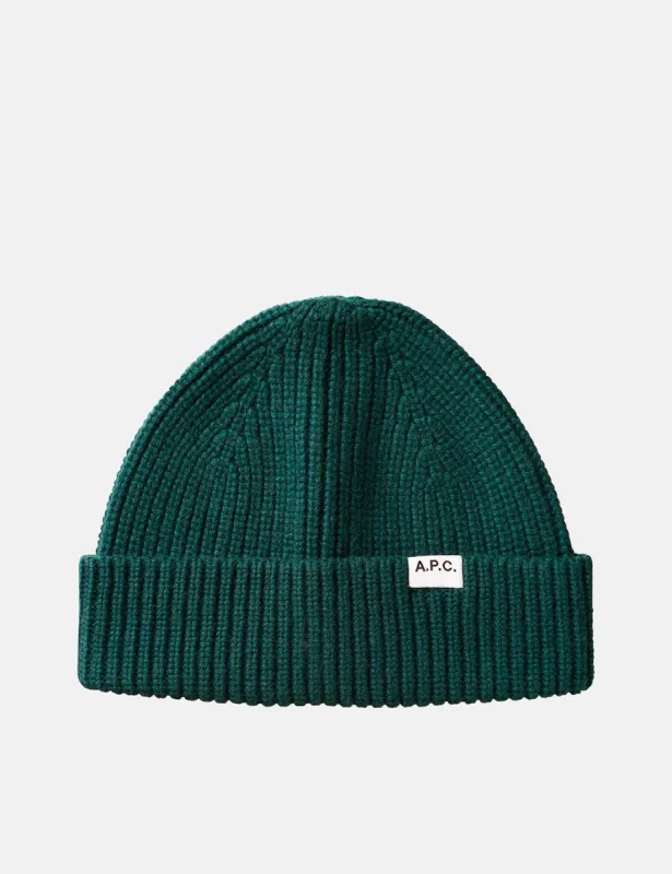 A.P.C. Samuel Knit Cap (Lambswool/Cashmere) - Dark Green made by A.P.C.