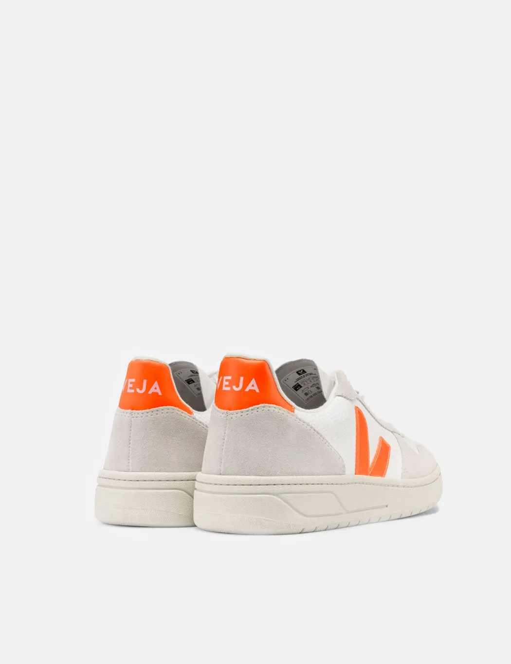 Veja V-10 B-Mesh Trainers - White/Natural/Orange Fluo sold by Article London product image thumbnail 3