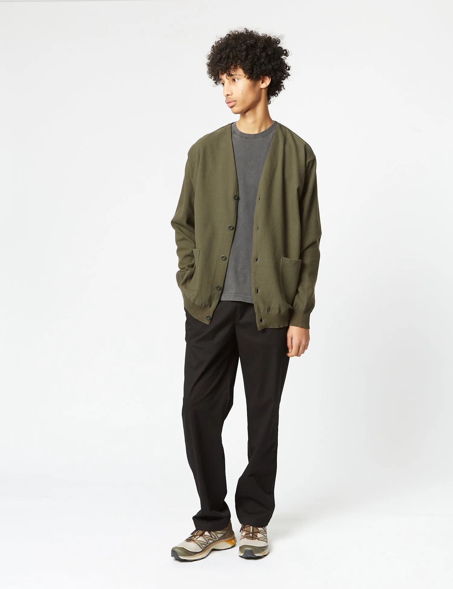 Snow Peak Co/Pe Knit Cardigan - Olive Green sold by Article London product image thumbnail 3