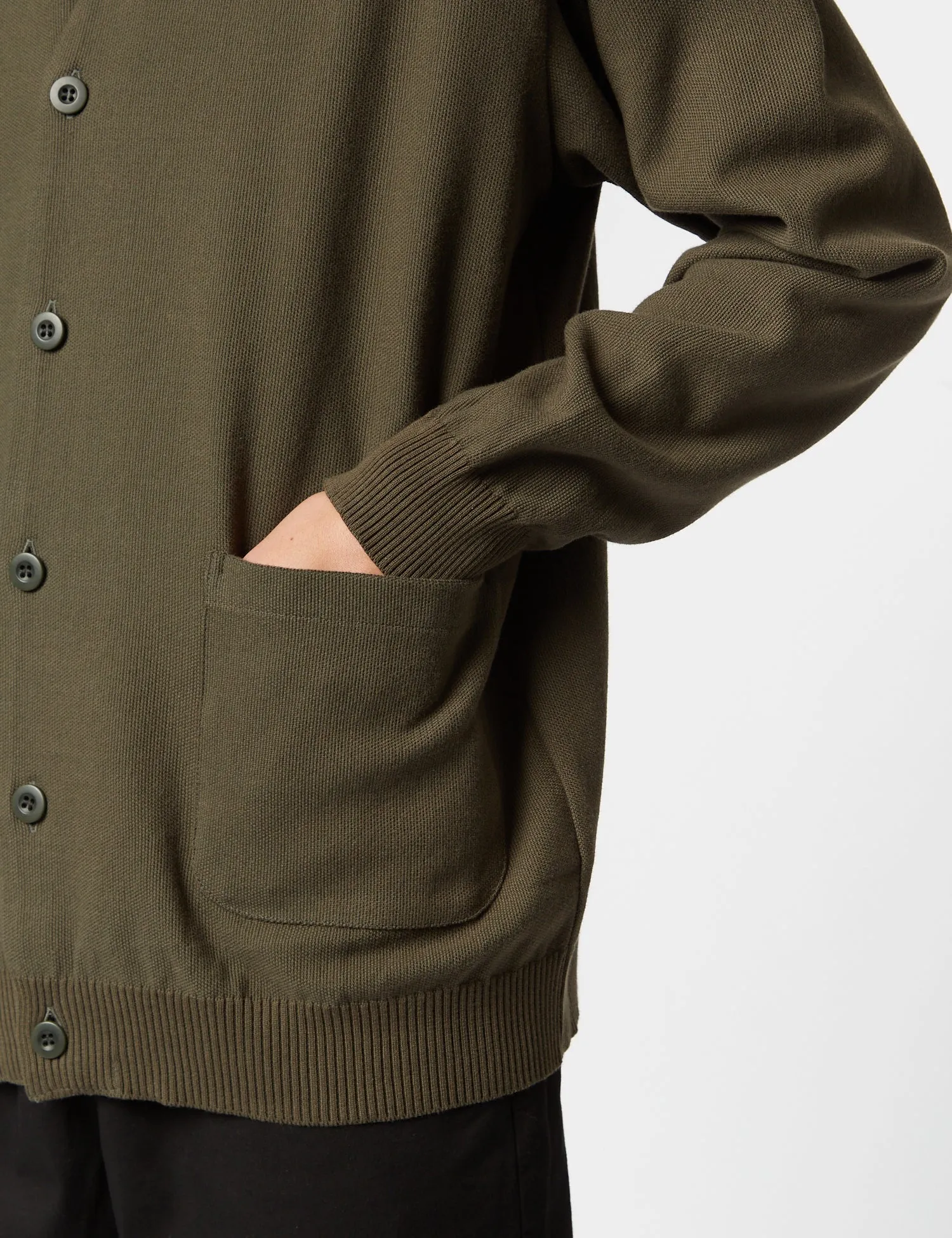 Snow Peak Co/Pe Knit Cardigan - Olive Green sold by Article London product image thumbnail 2