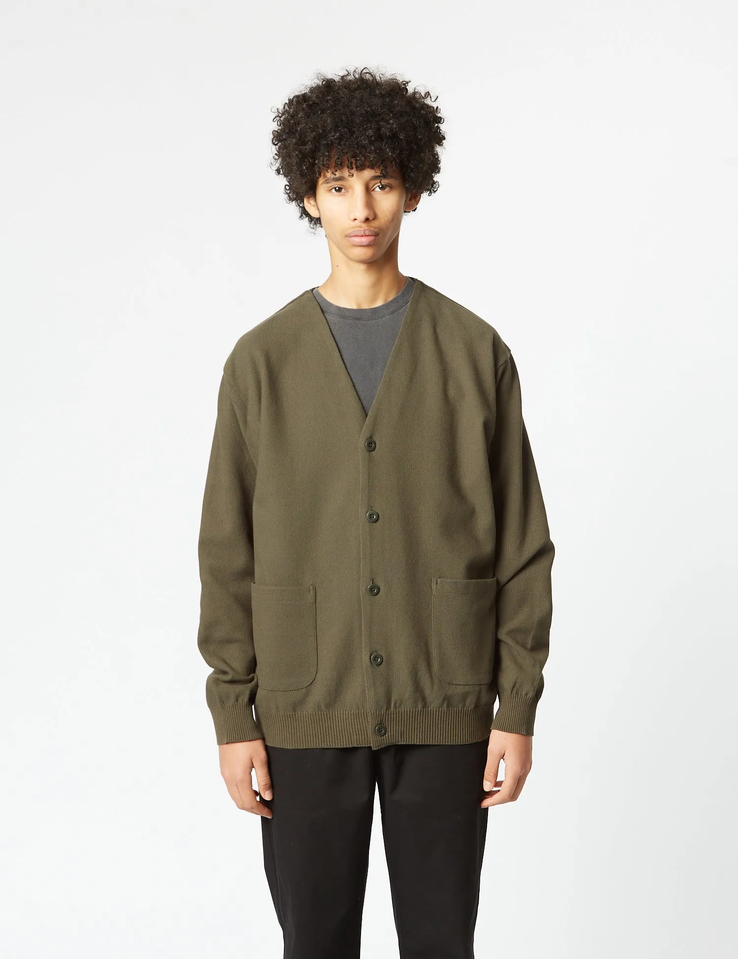 Snow Peak Co/Pe Knit Cardigan - Olive Green sold by Article London