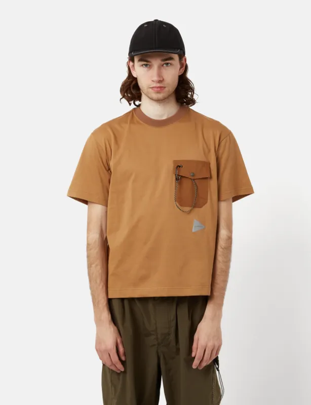 And Wander Pocket T-Shirt - Beige sold by Article London