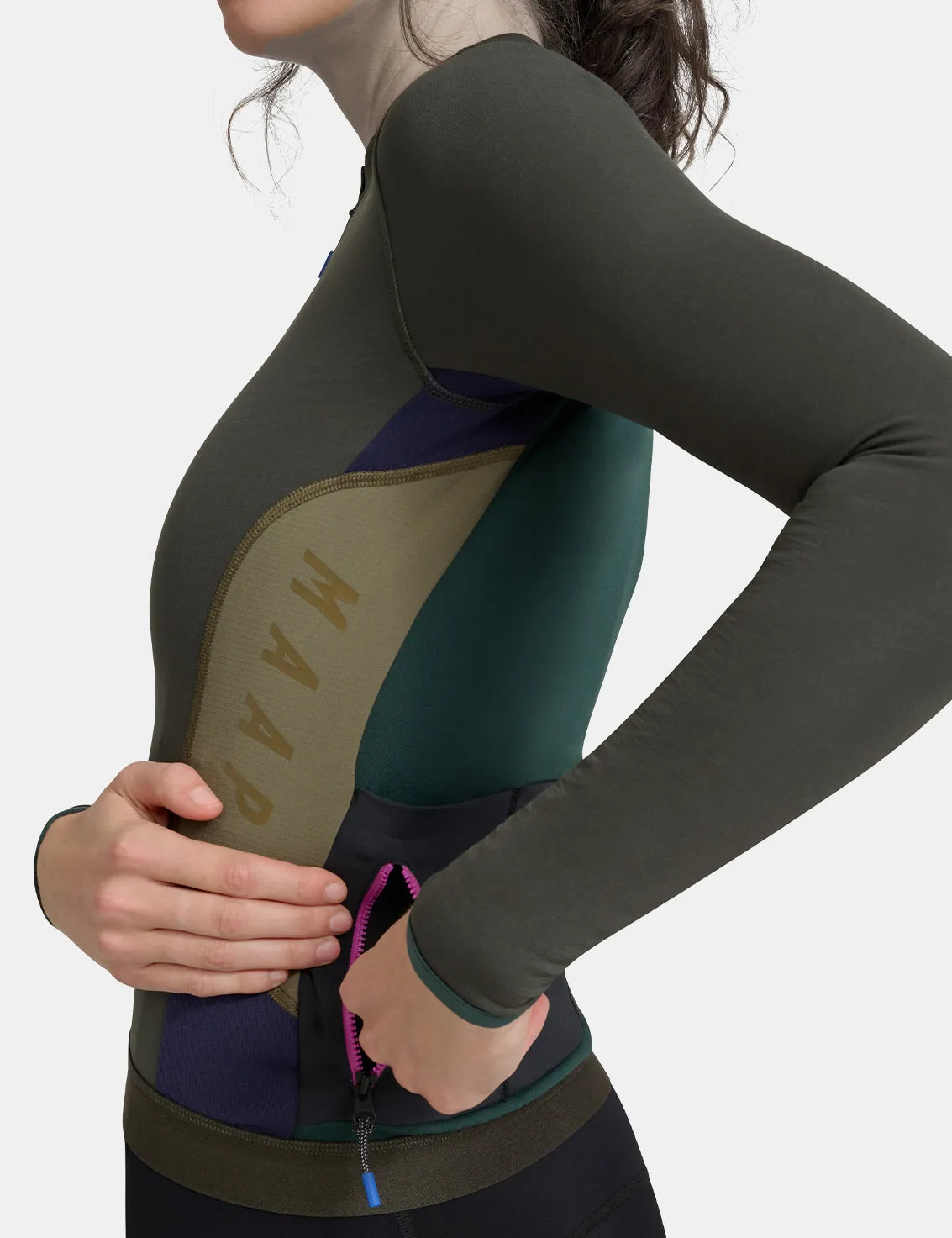MAAP Womens Alt_Road Long Sleeve Jersey - Burnt Olive Green sold by Article London product image thumbnail 2