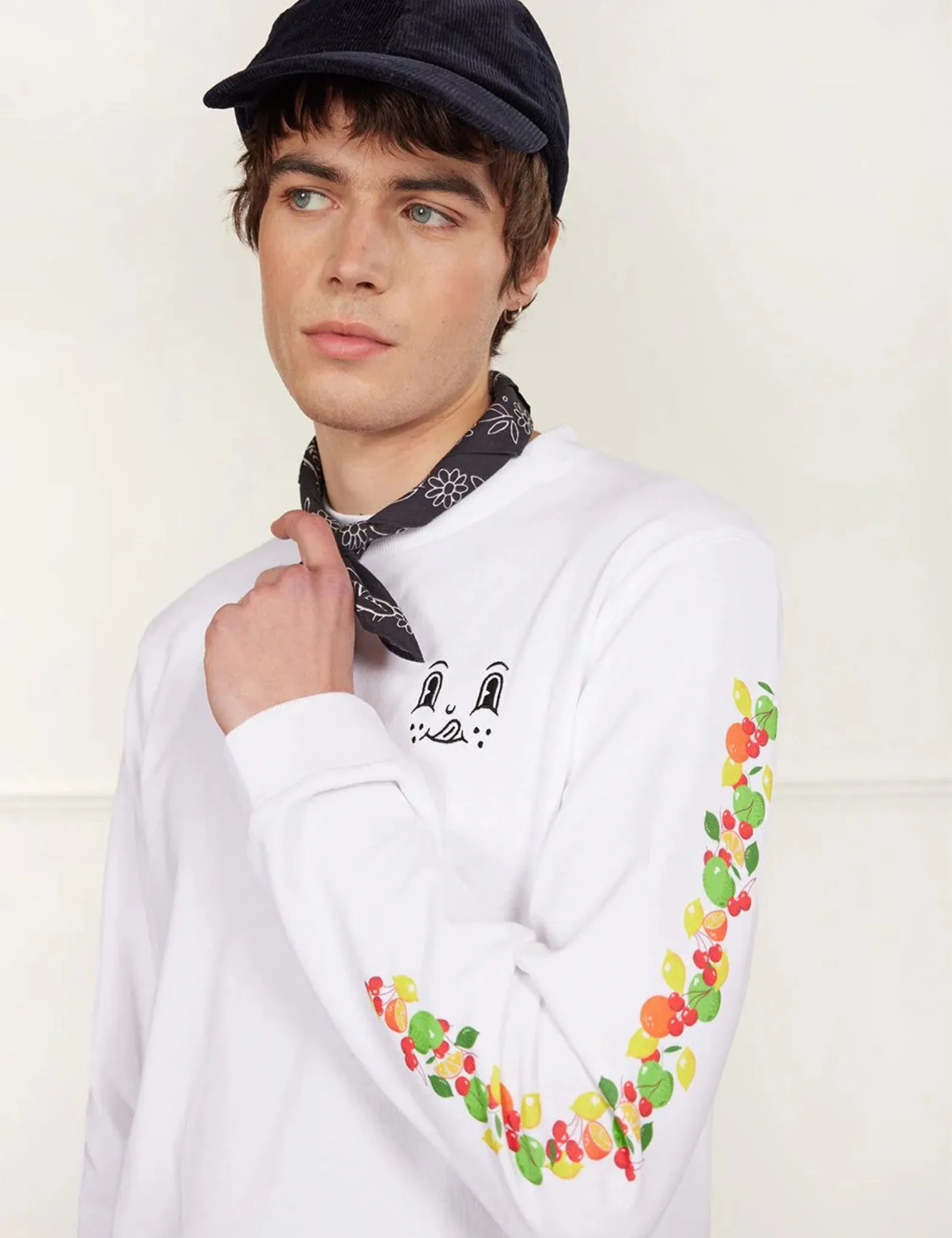 Percival Sour Fruits Long Sleeve T Shirt (Organic Cotton) - White sold by Article London product image thumbnail 3