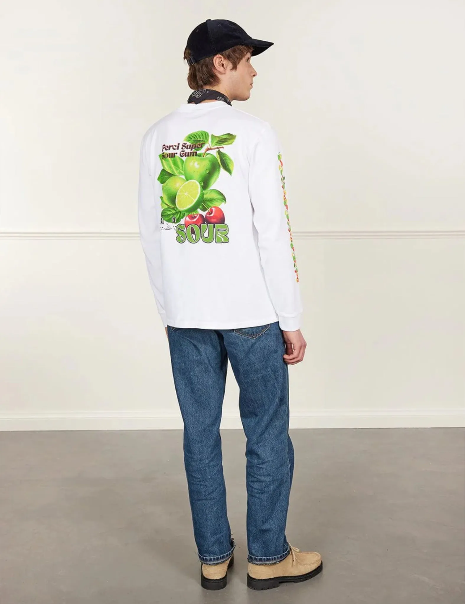 Percival Sour Fruits Long Sleeve T Shirt (Organic Cotton) - White sold by Article London product image thumbnail 4
