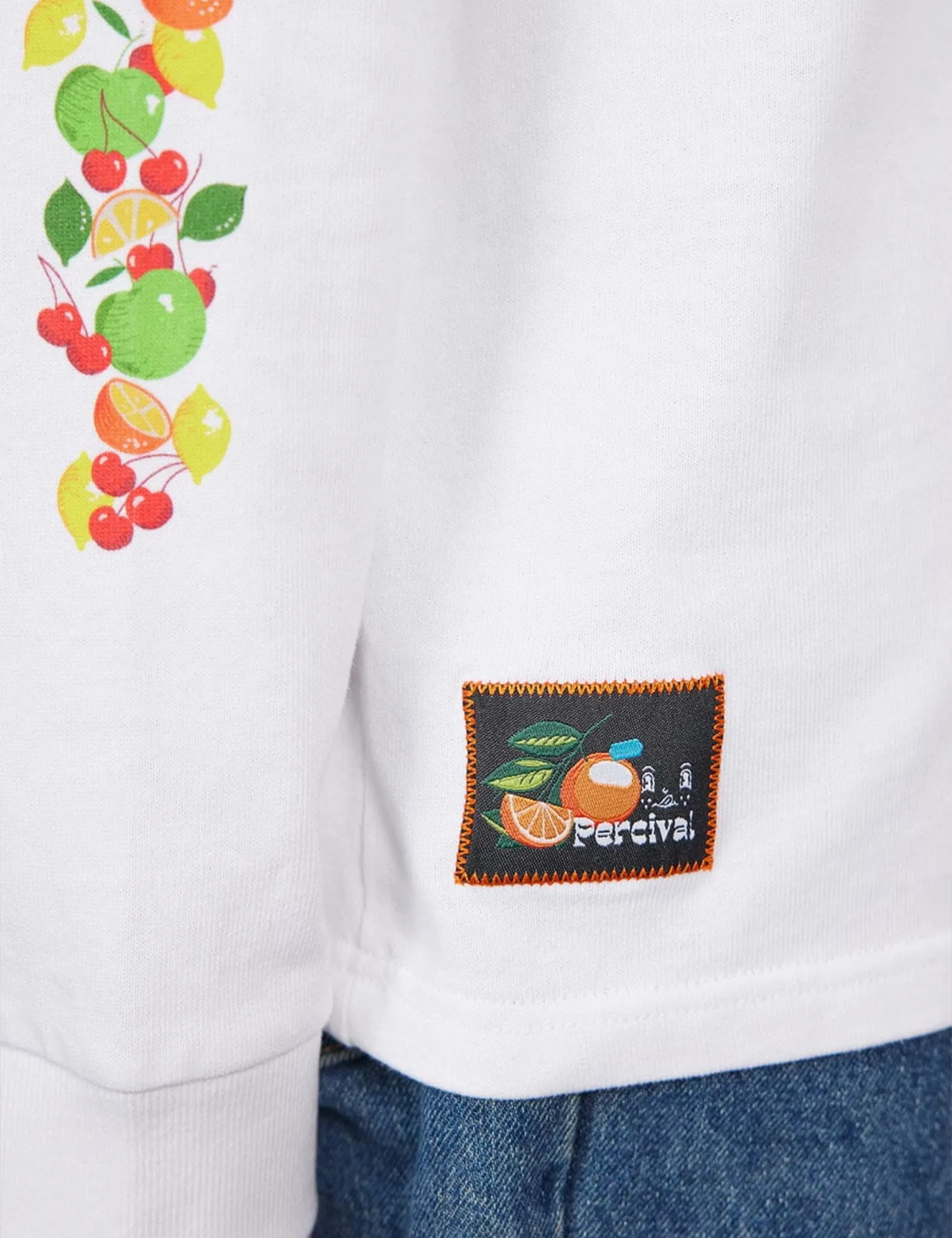 Percival Sour Fruits Long Sleeve T Shirt (Organic Cotton) - White sold by Article London product image thumbnail 5