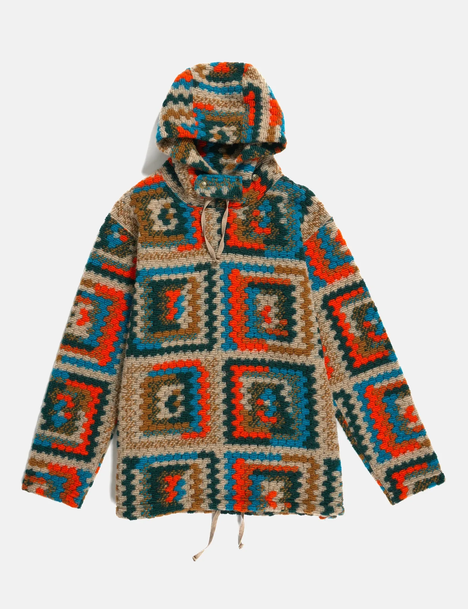 Engineered Garments Hooded Sweatshirt (Wool Crochet) - Multi Blue/Orange sold by Article London product image thumbnail 5