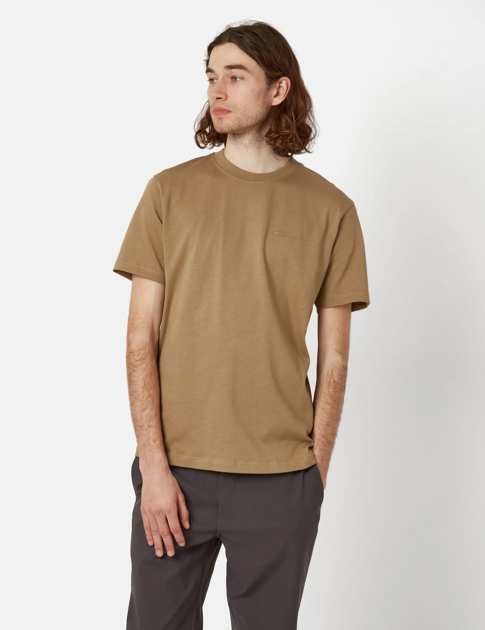 Norse Projects Johannes Heavy Logo T-Shirt - Utility Khaki sold by Article London product image thumbnail 4