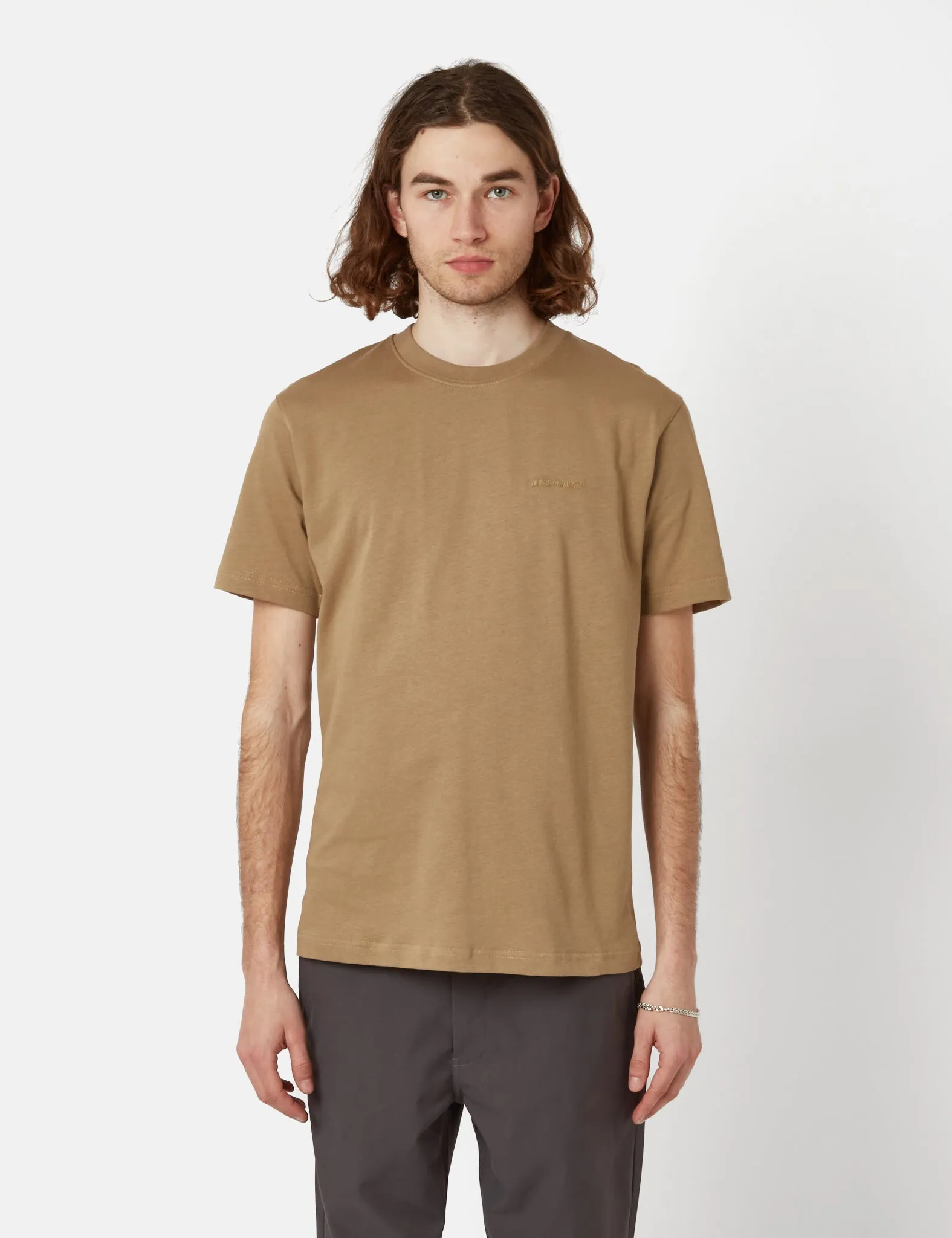 Norse Projects Johannes Heavy Logo T-Shirt - Utility Khaki sold by Article London