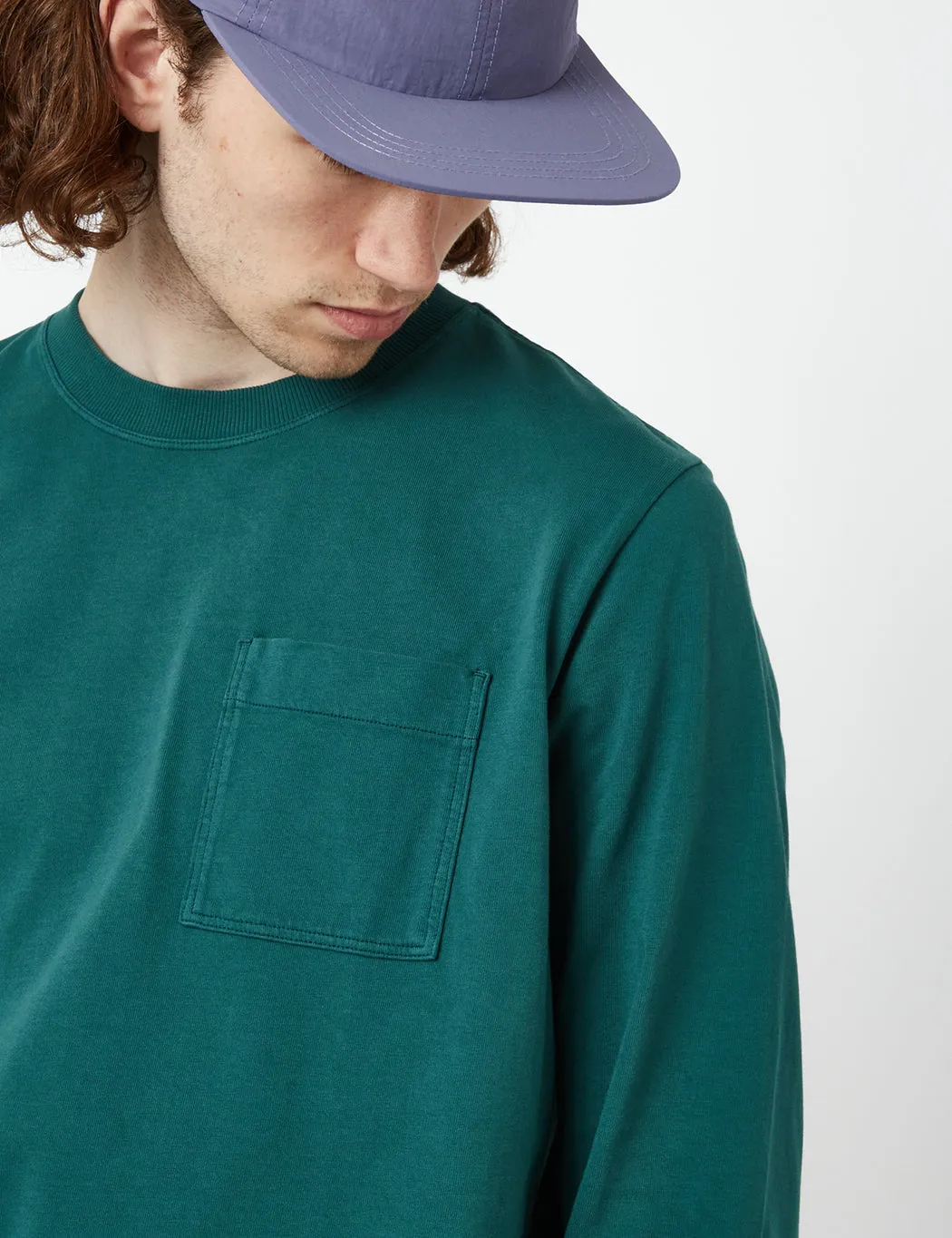 Bhode Everyday Heavyweight Long Sleeve T-Shirt (Organic) - Deep Teal Green sold by Article London product image thumbnail 2