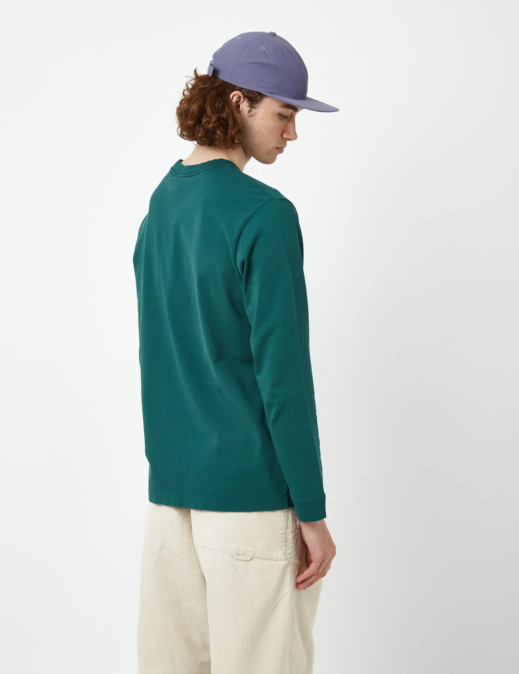 Bhode Everyday Heavyweight Long Sleeve T-Shirt (Organic) - Deep Teal Green sold by Article London product image thumbnail 3