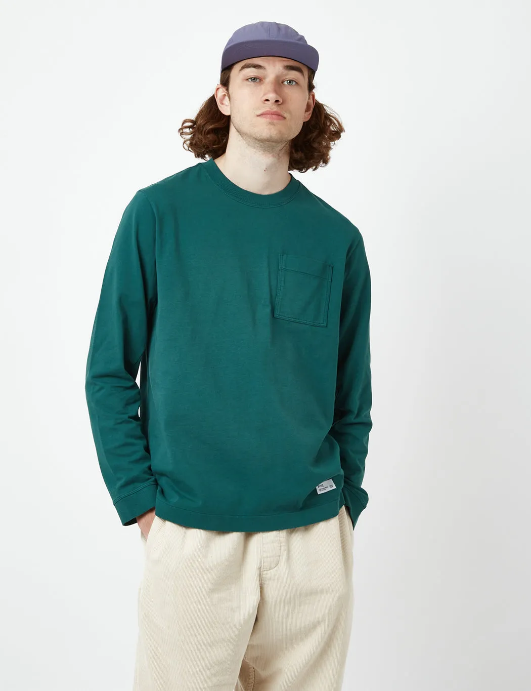 Bhode Everyday Heavyweight Long Sleeve T-Shirt (Organic) - Deep Teal Green sold by Article London product image thumbnail 4