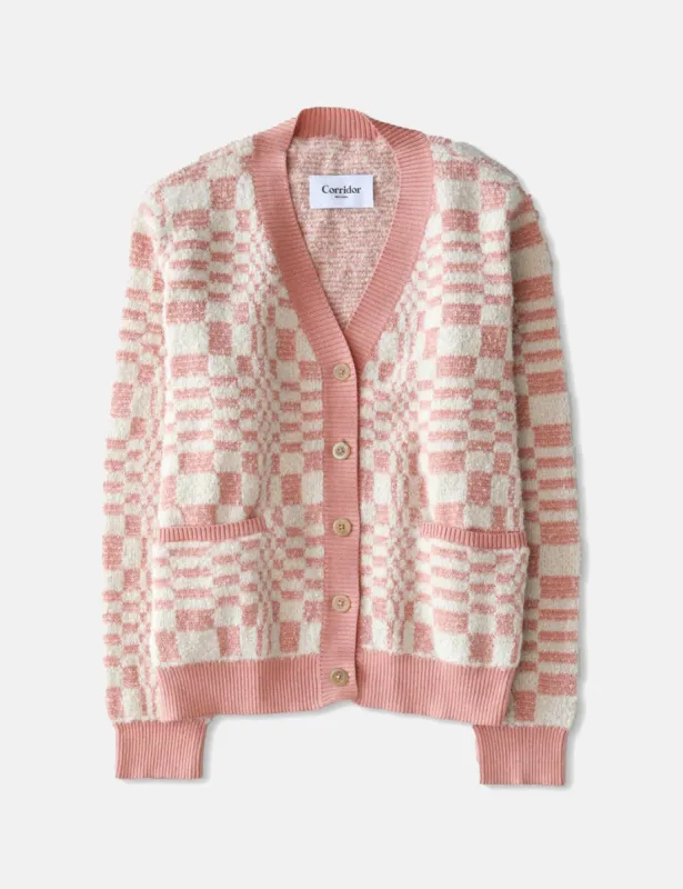 Corridor Optic Alpaca Cardigan - Pink sold by Article London
