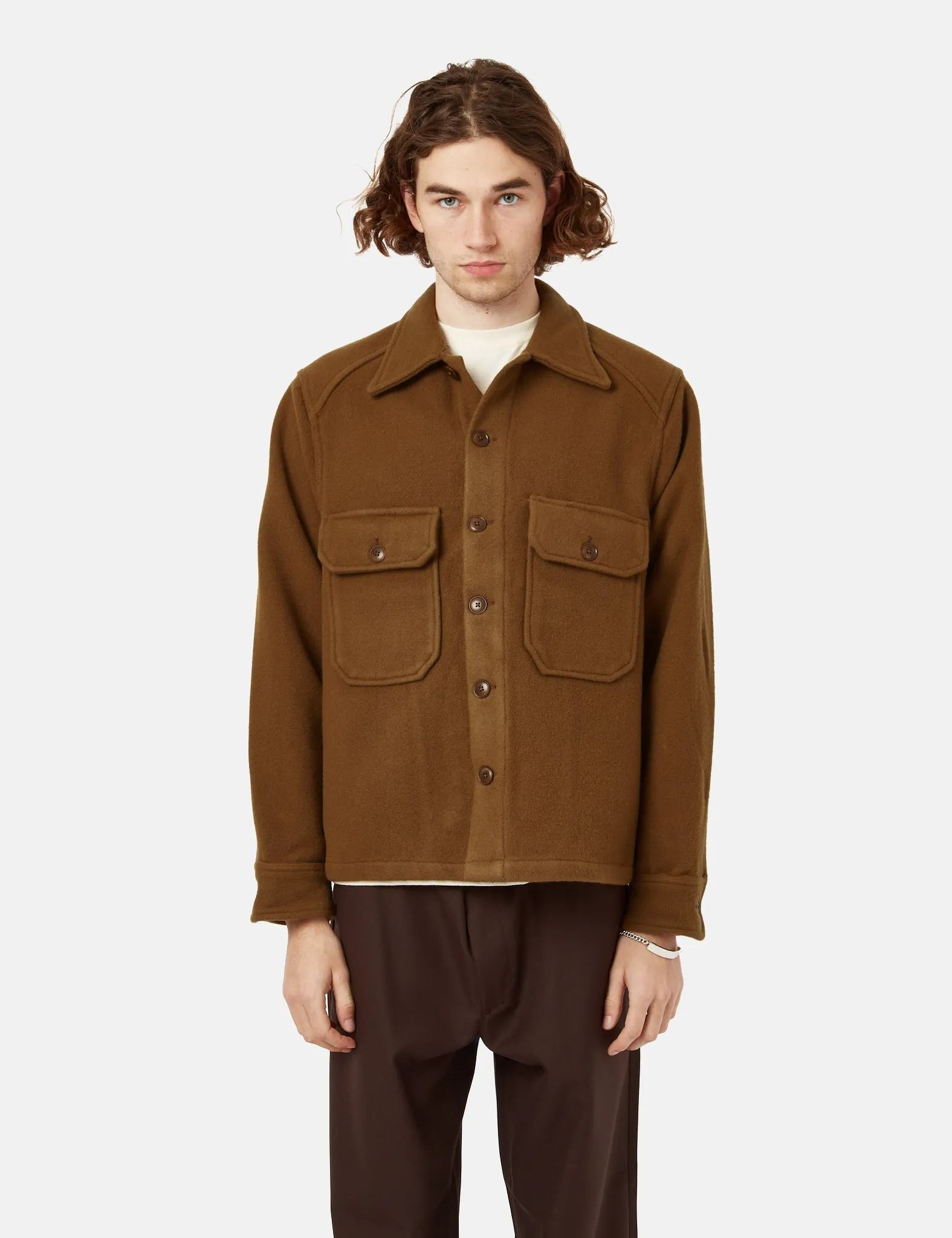 Sunflower Wool CPO Shirt - Brown sold by Article London