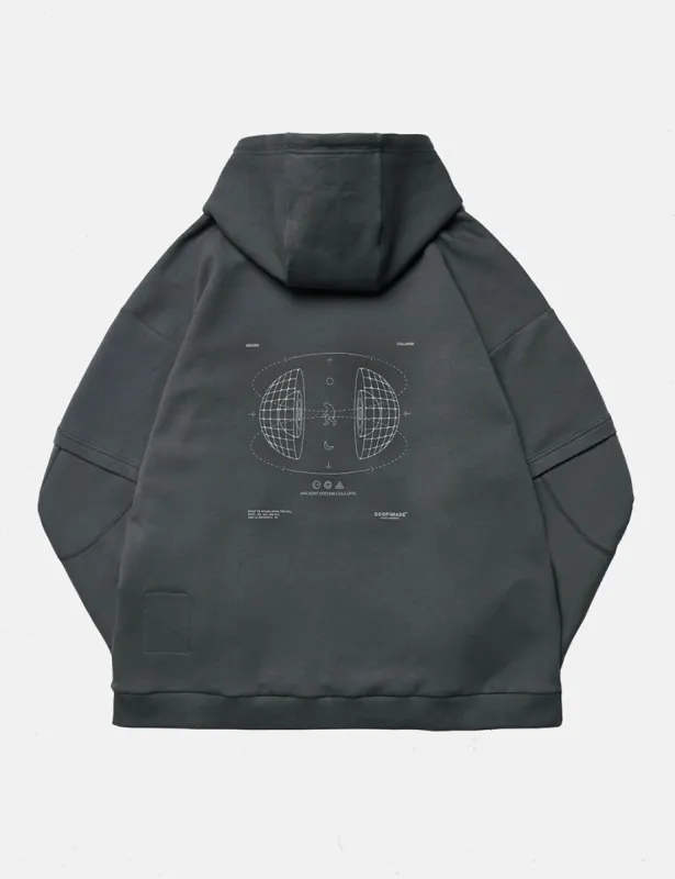 GOOPiMADE Combinatorics Logo Hooded Sweatshirt - Iron Grey sold by Article London