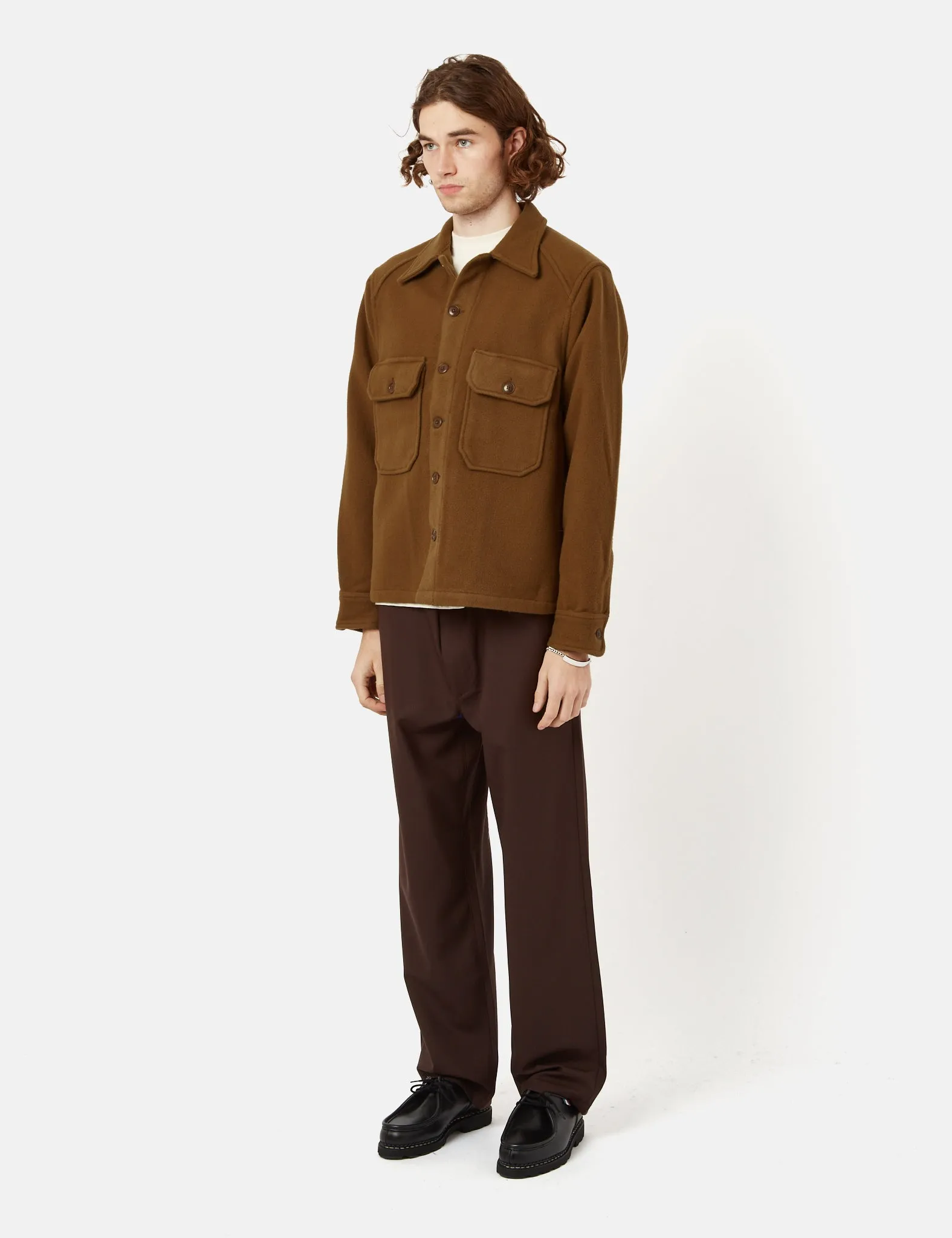 Sunflower Wool CPO Shirt - Brown sold by Article London product image thumbnail 4
