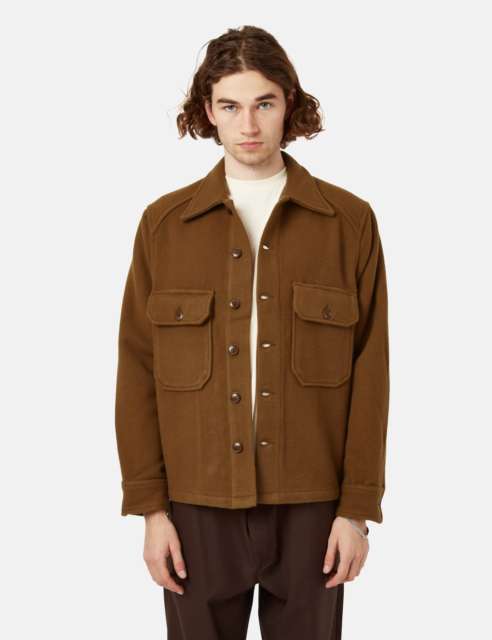 Sunflower Wool CPO Shirt - Brown sold by Article London product image thumbnail 3