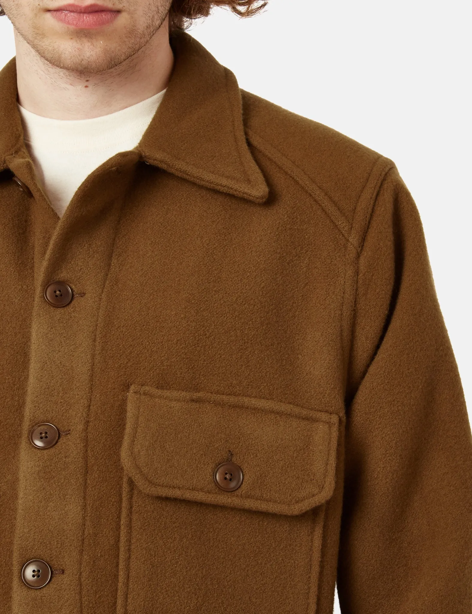 Sunflower Wool CPO Shirt - Brown sold by Article London product image thumbnail 2