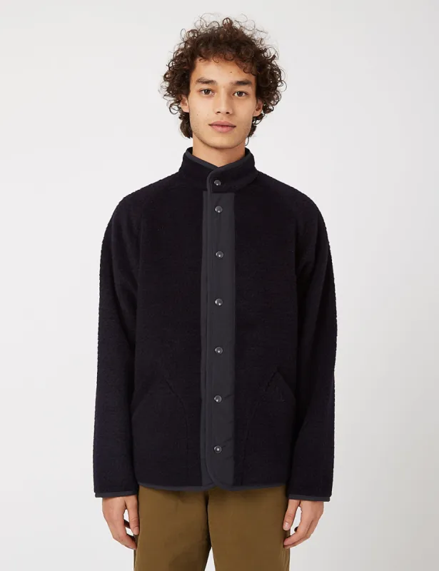 Arpenteur Contour Fleece Jacket (Wool/Mohair) - Navy Blue sold by Article London