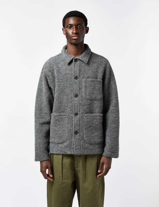 Universal Works Field Jacket (Wool) - Grey Marl sold by Article London