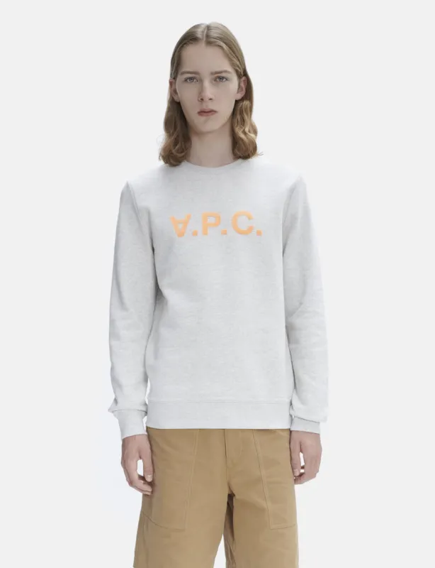 A.P.C. VPC Bicolour H Sweatshirt - Ecru China/Orange sold by Article London