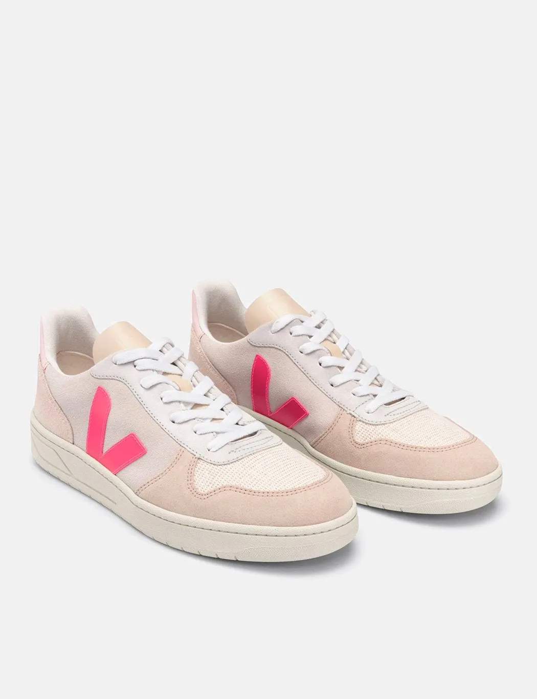 Womens Veja V-10 Suede - Multico/Natural/Rose-Fluo sold by Article London product image thumbnail 4