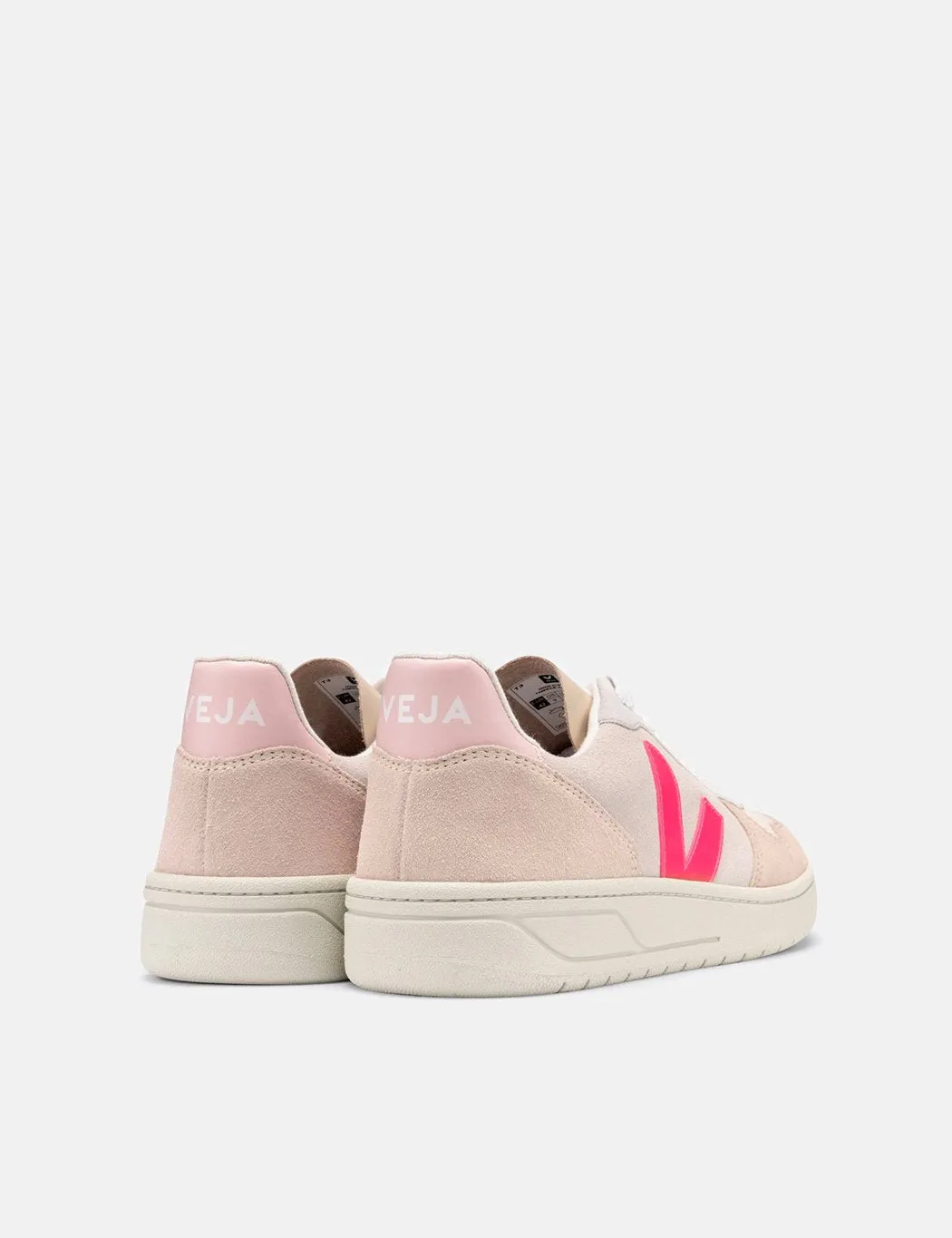 Womens Veja V-10 Suede - Multico/Natural/Rose-Fluo sold by Article London product image thumbnail 3
