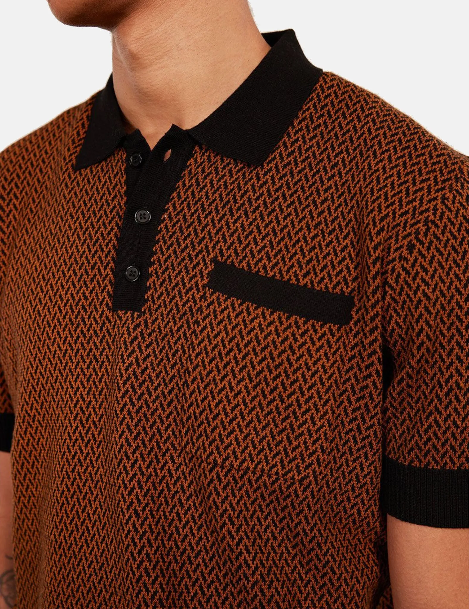 Percival Casa Martini Polo (Cotton) - Espresso Brown sold by Article London product image thumbnail 2