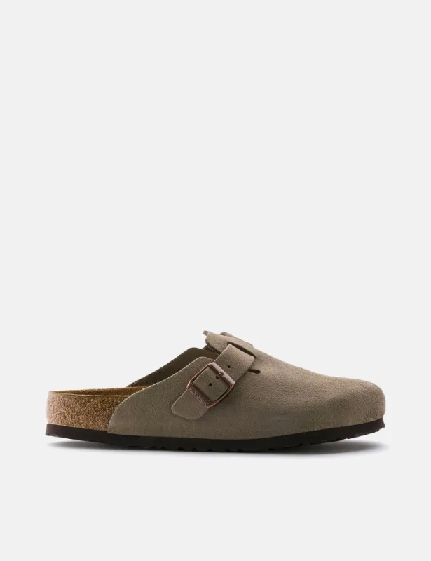 Birkenstock Boston Suede Leather (Regular, Soft Footbed) - Taupe sold by Article London