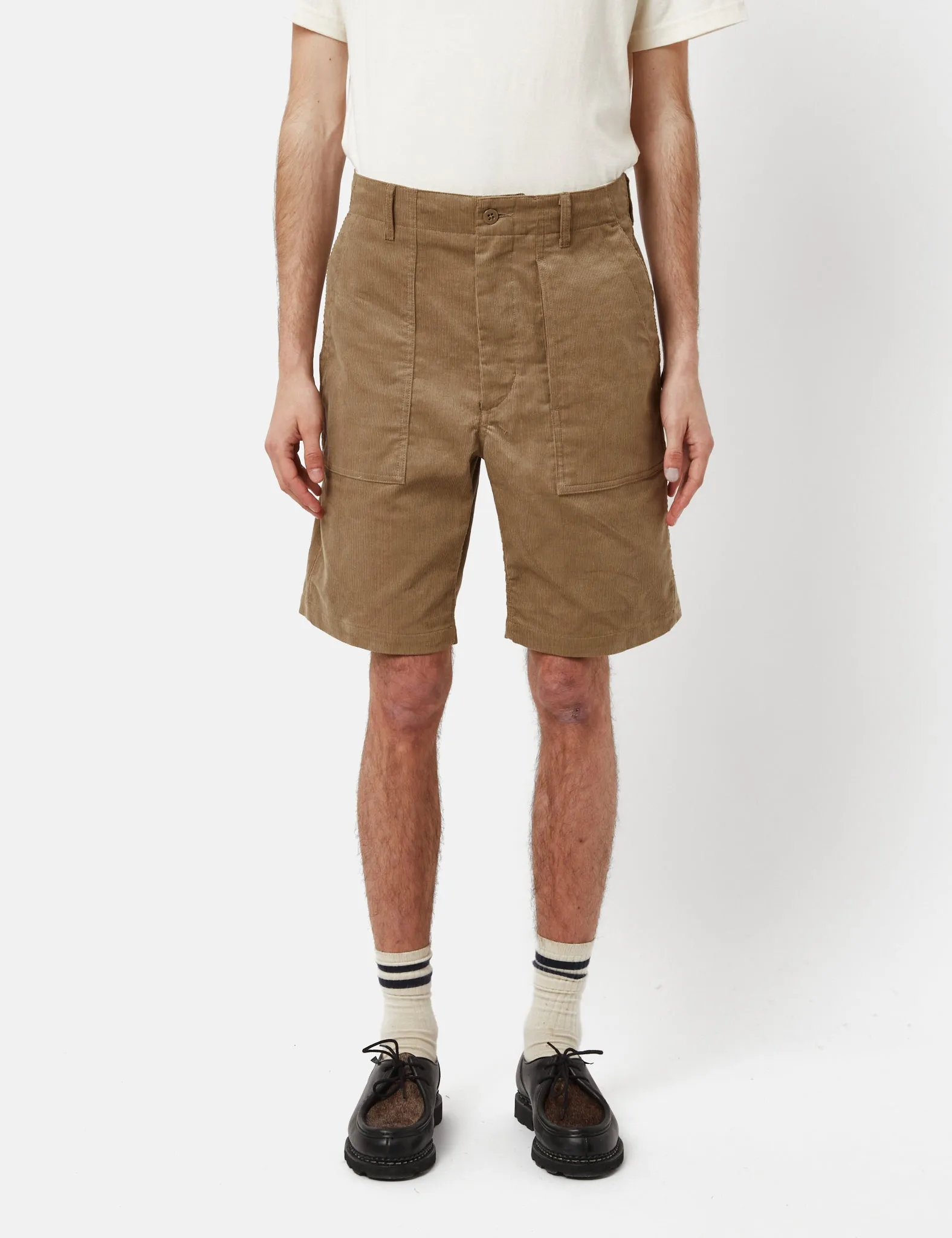Engineered Garments Fatigue Shorts (14W Corduroy) - Khaki Brown sold by Article London