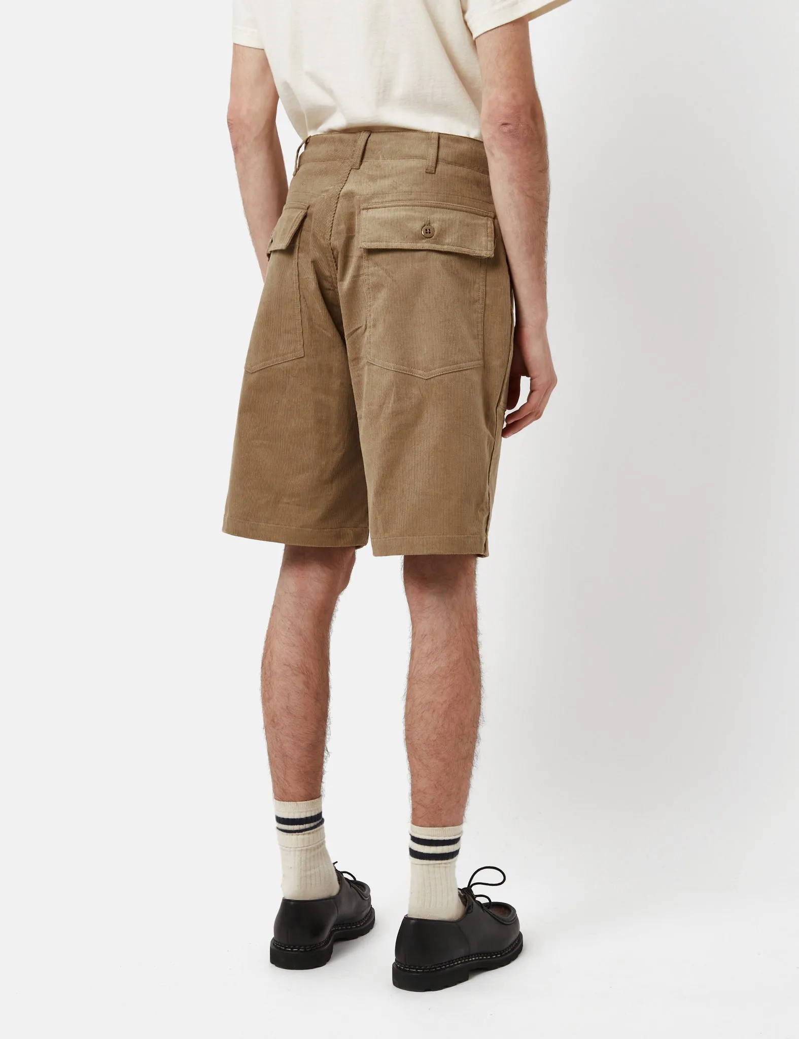 Engineered Garments Fatigue Shorts (14W Corduroy) - Khaki Brown sold by Article London product image thumbnail 4
