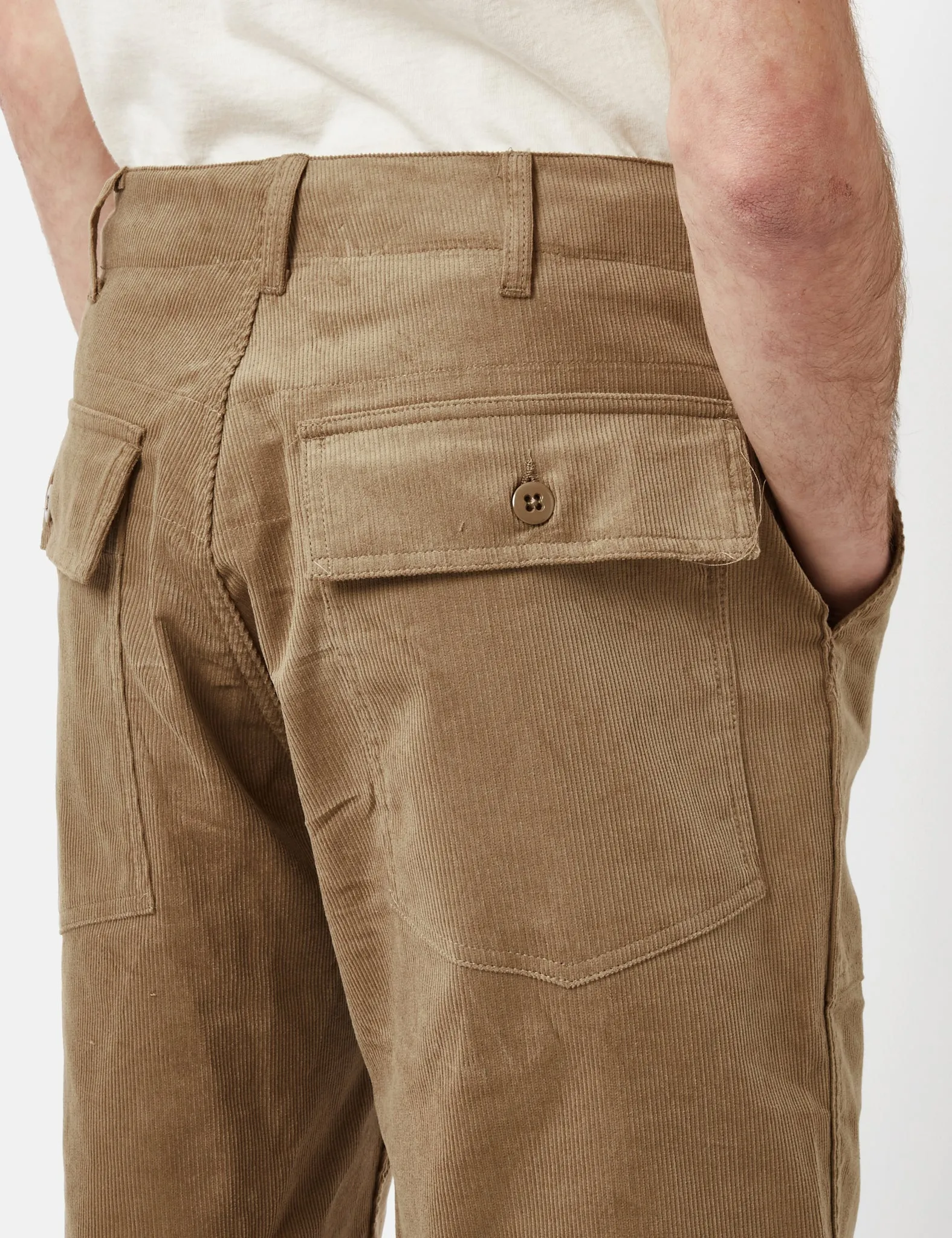 Engineered Garments Fatigue Shorts (14W Corduroy) - Khaki Brown sold by Article London product image thumbnail 2