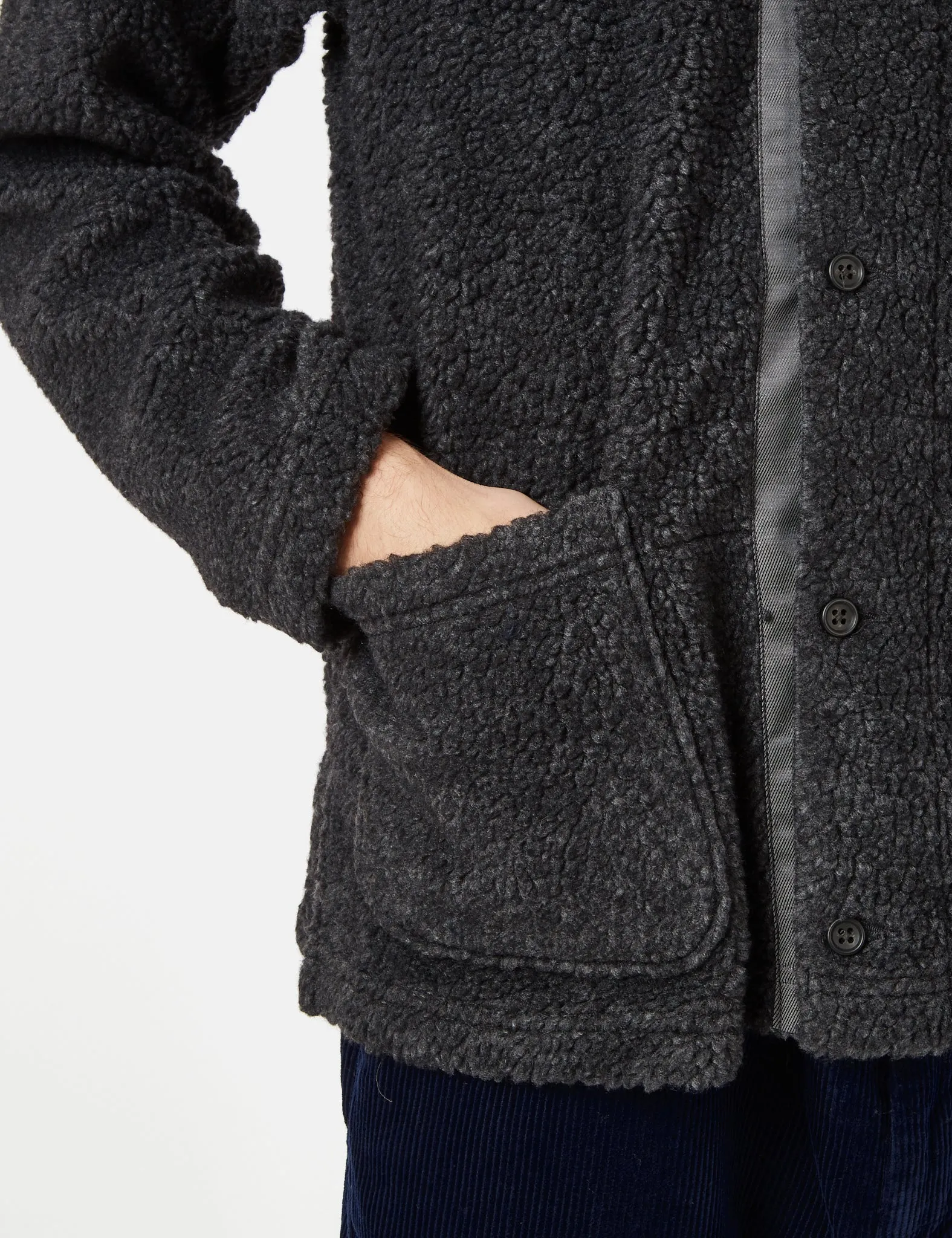 Engineered Garments Knit Cardigan (Shaggy Wool) - Charcoal Grey sold by Article London product image thumbnail 2