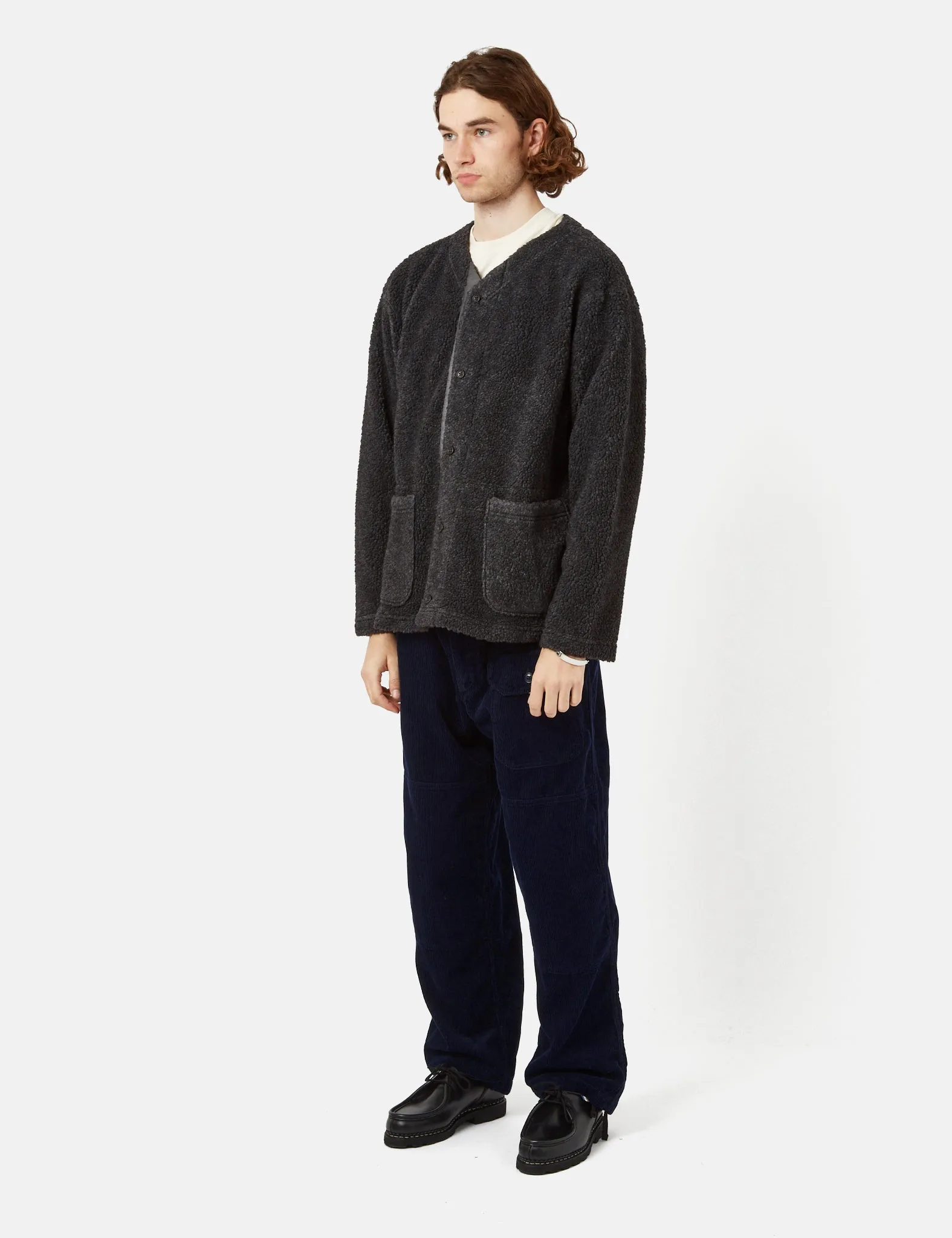 Engineered Garments Knit Cardigan (Shaggy Wool) - Charcoal Grey sold by Article London product image thumbnail 4