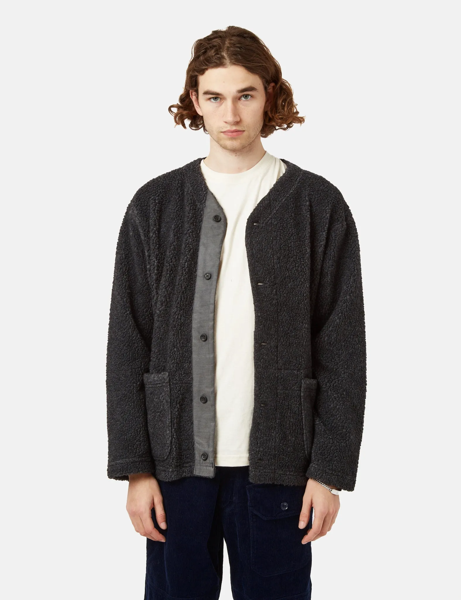 Engineered Garments Knit Cardigan (Shaggy Wool) - Charcoal Grey sold by Article London product image thumbnail 3