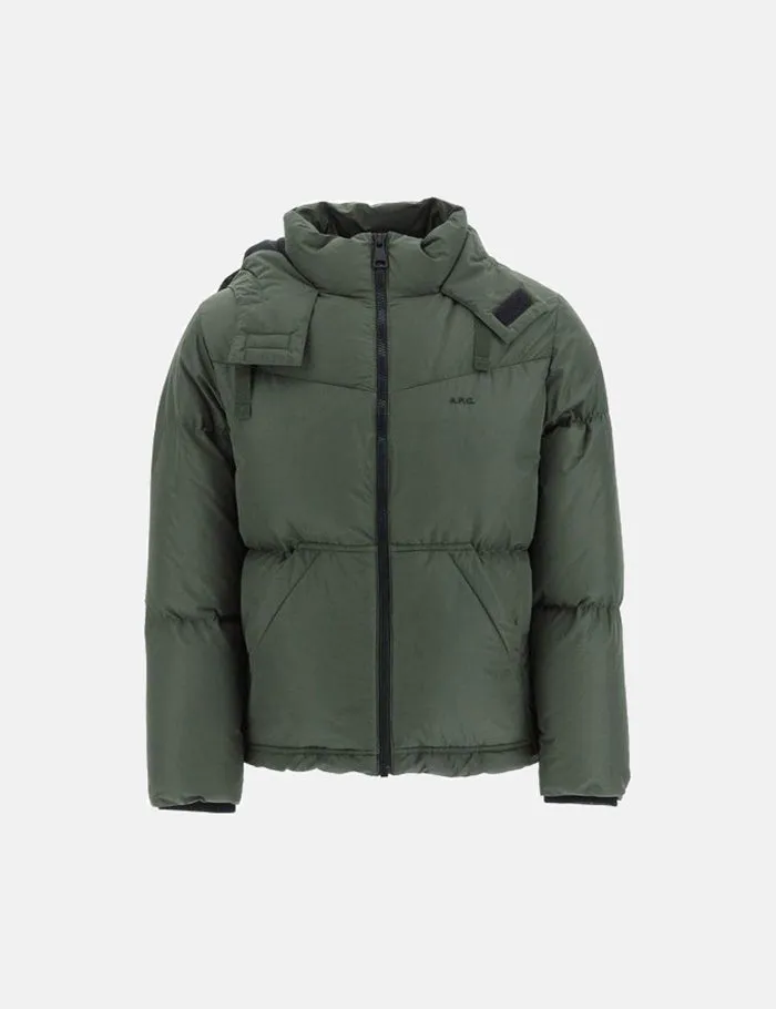 A.P.C. Ugo Down Puffer Jacket - Khaki Green sold by Article London product image thumbnail 3