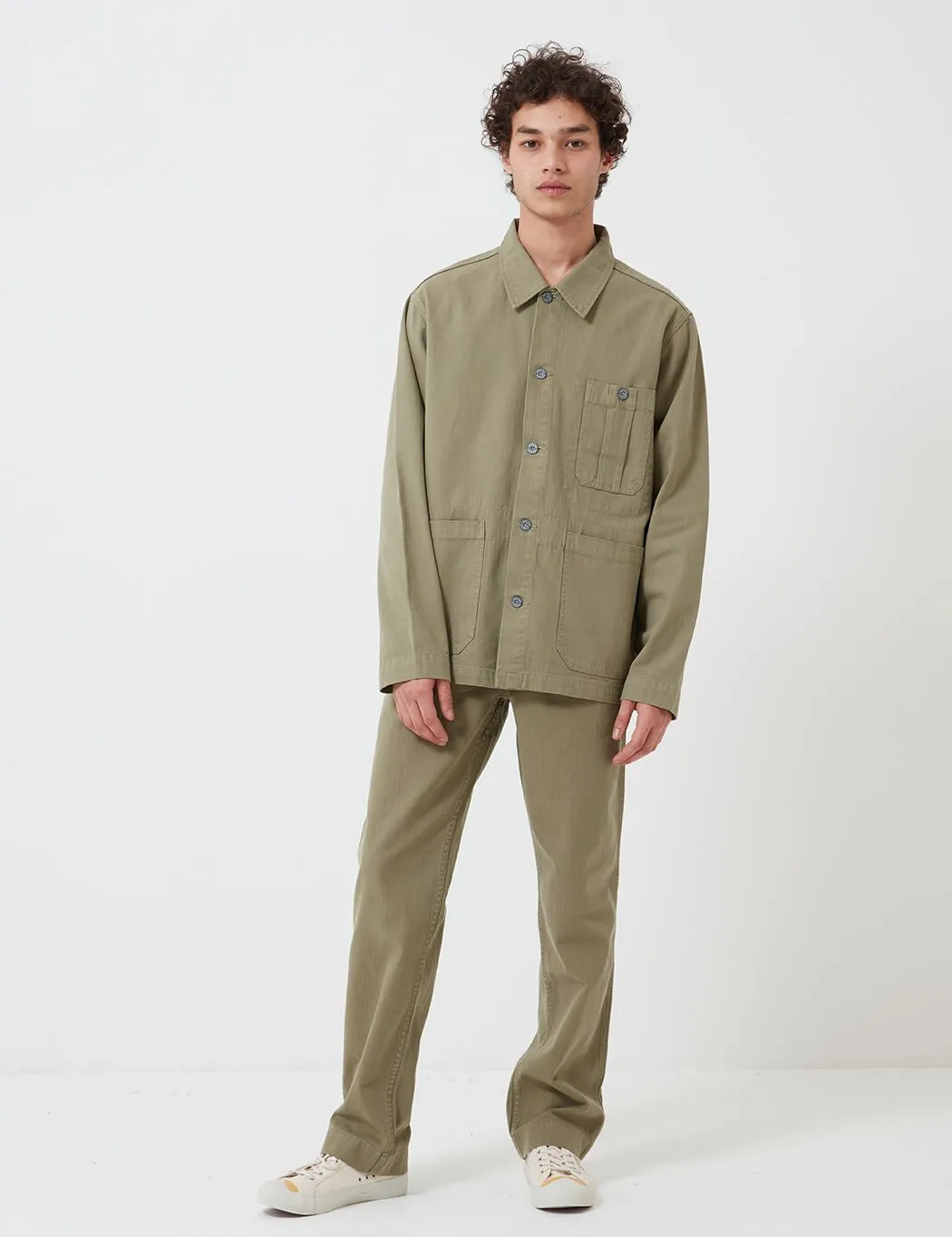 Nigel Cabourn British Army Jacket (Cotton Herringbone) - Army Green sold by Article London product image thumbnail 4