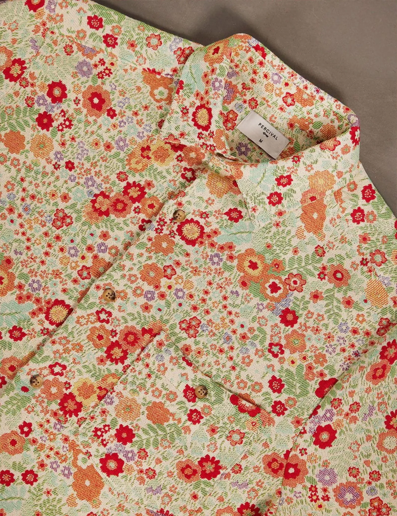 Percival Clerk Floral Shirt - Red sold by Article London product image thumbnail 5