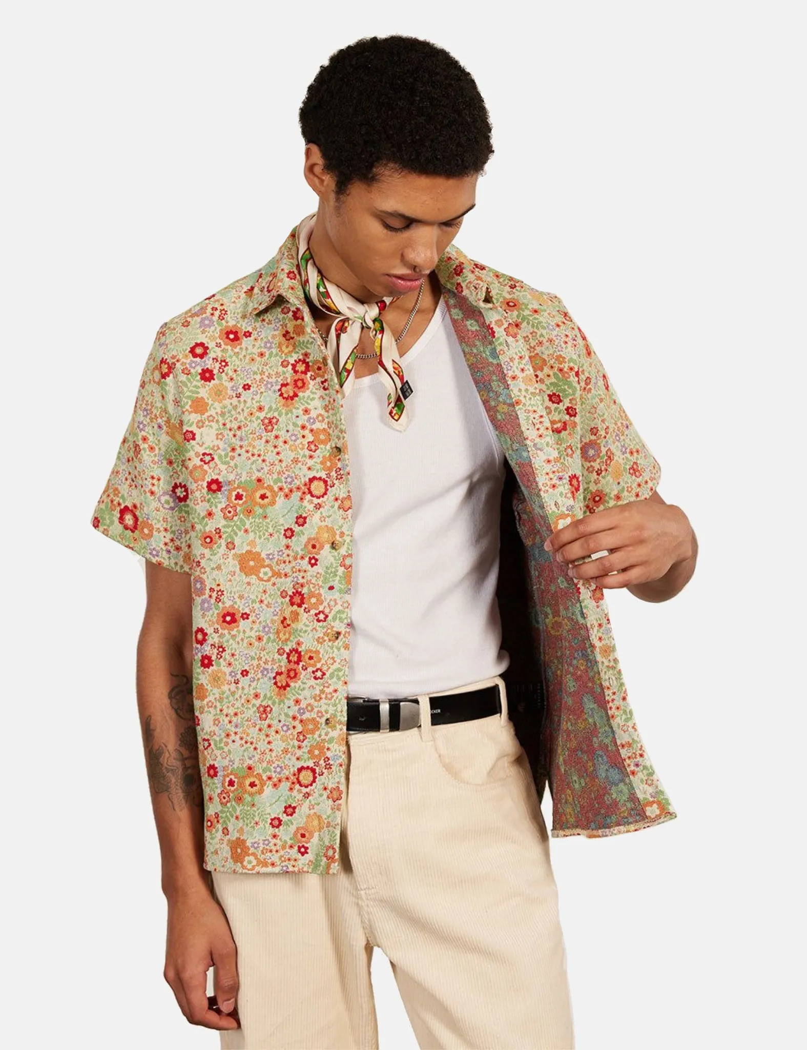Percival Clerk Floral Shirt - Red sold by Article London