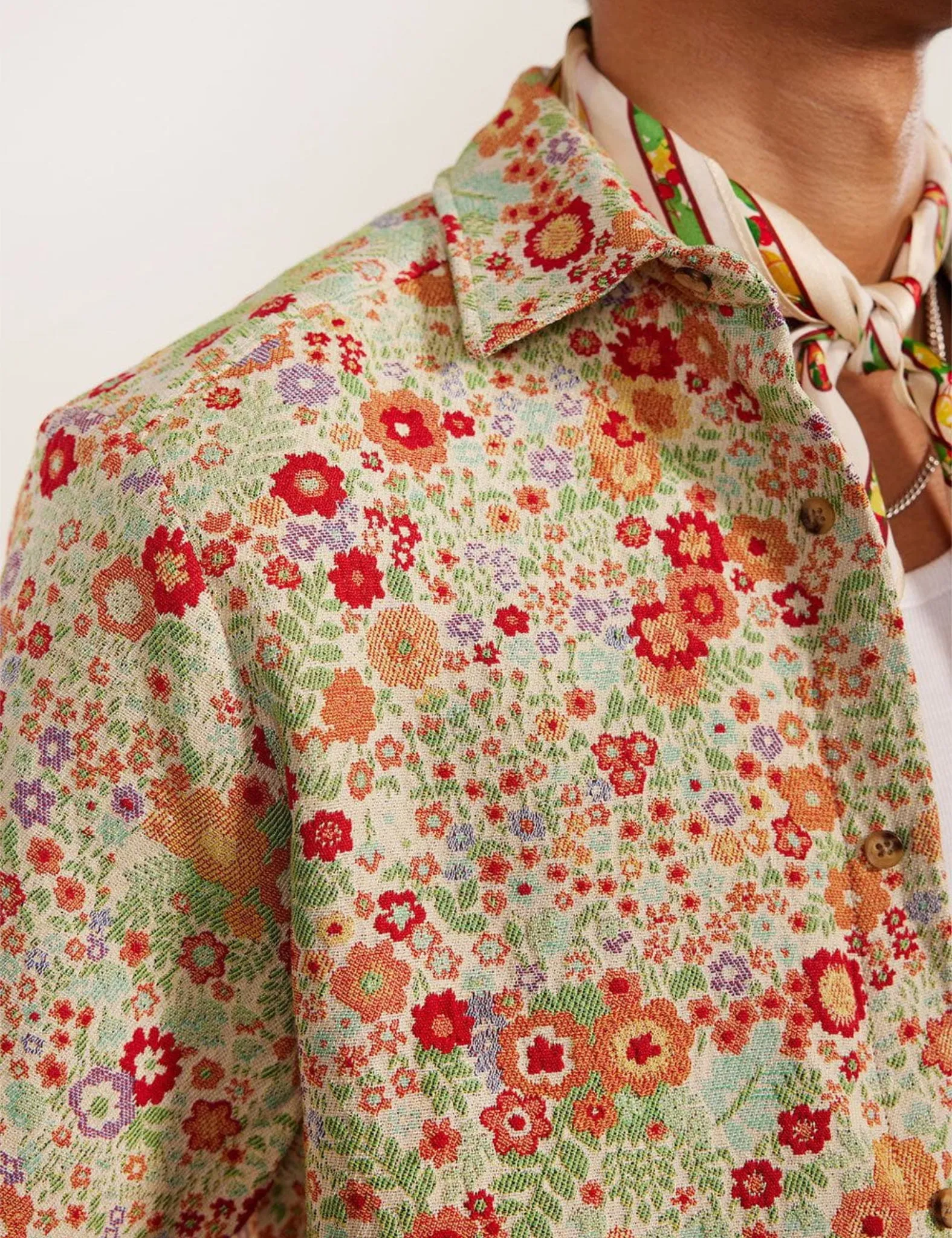 Percival Clerk Floral Shirt - Red sold by Article London product image thumbnail 2
