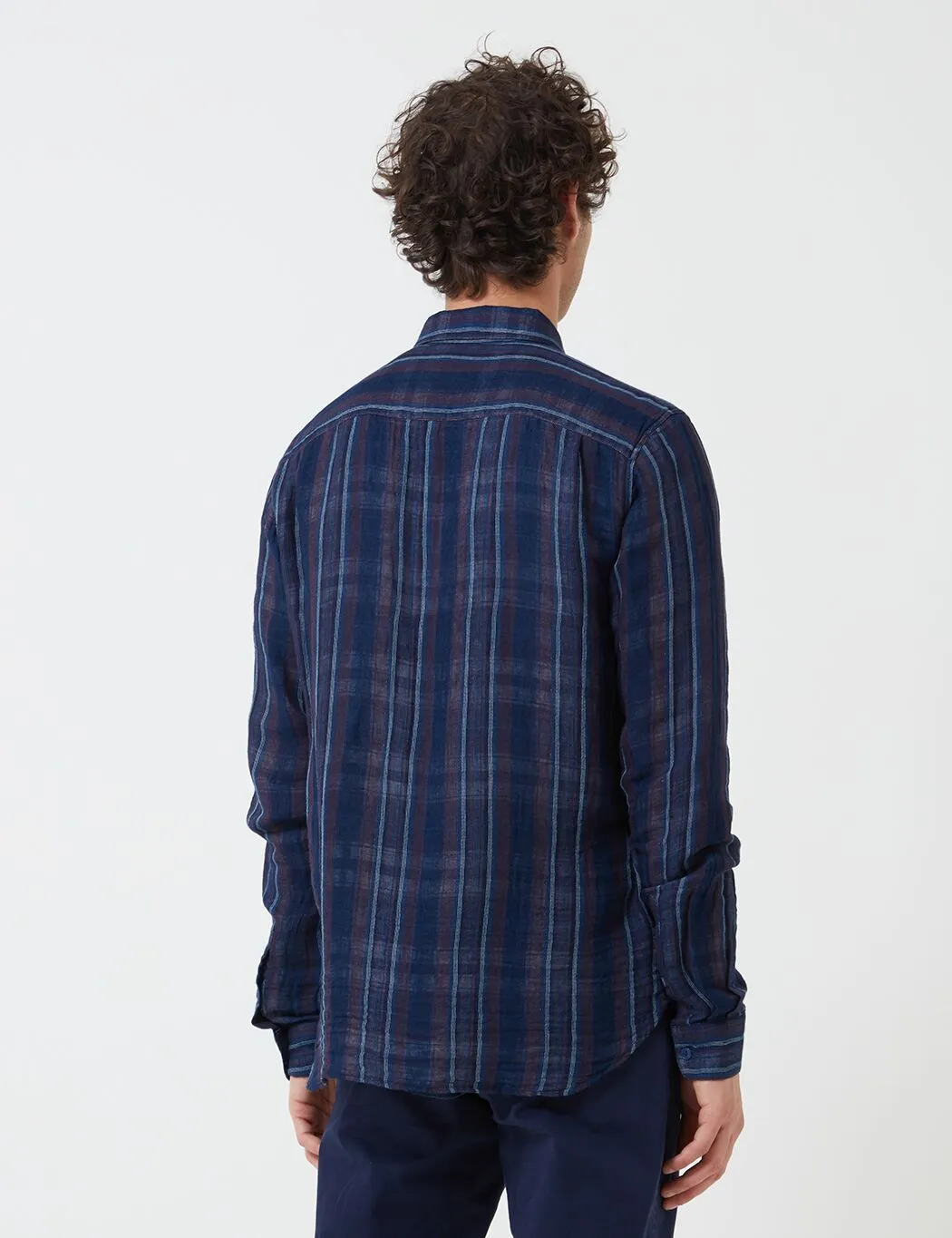 YMC Curtis Shirt - Navy Stripe sold by Article London product image thumbnail 3