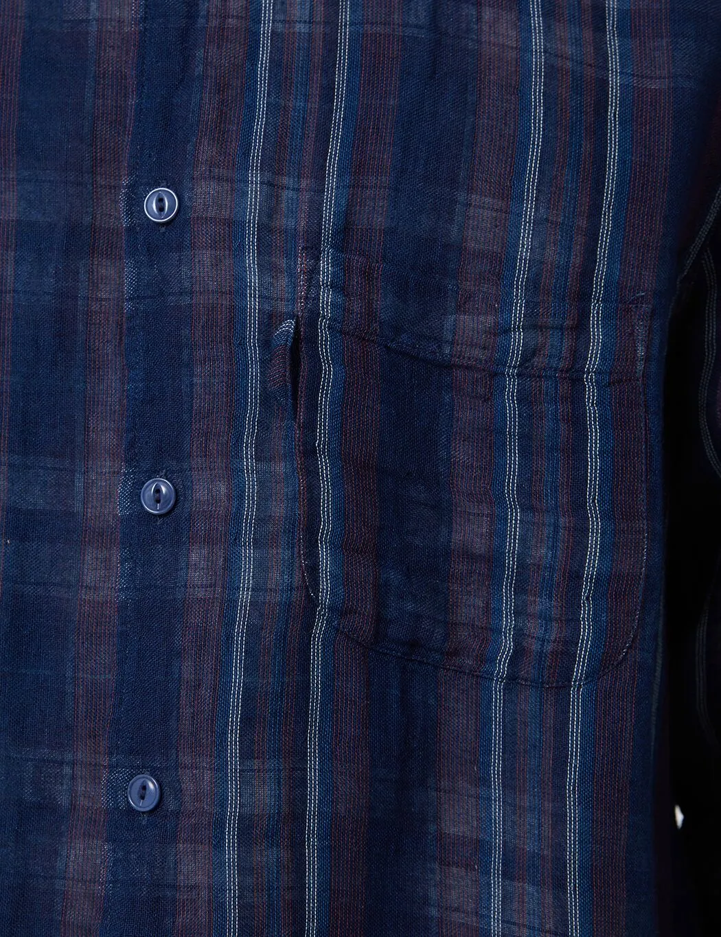 YMC Curtis Shirt - Navy Stripe sold by Article London product image thumbnail 4