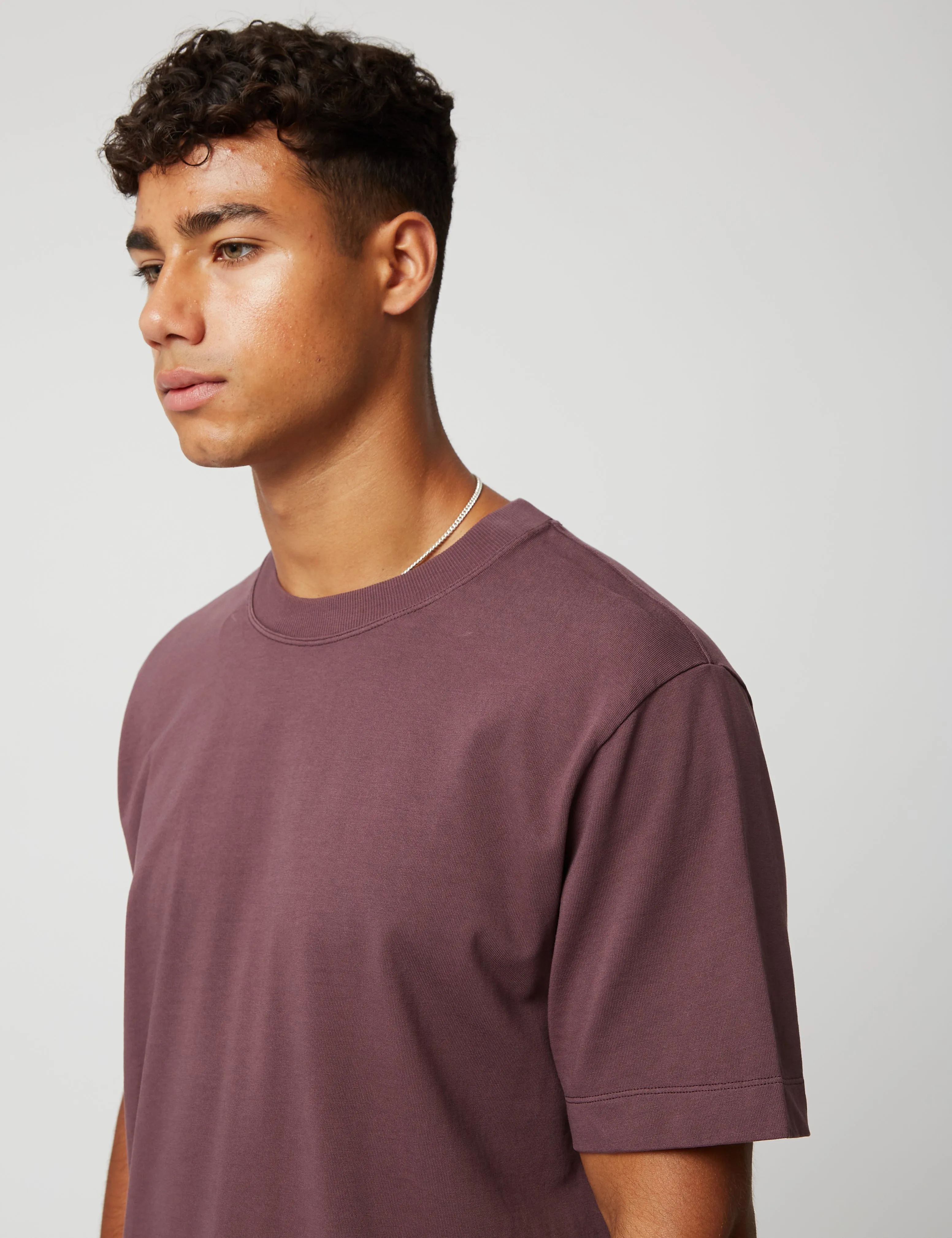 Bhode Everyday Heavyweight T-Shirt (Organic) - Aubergine sold by Article London product image thumbnail 2