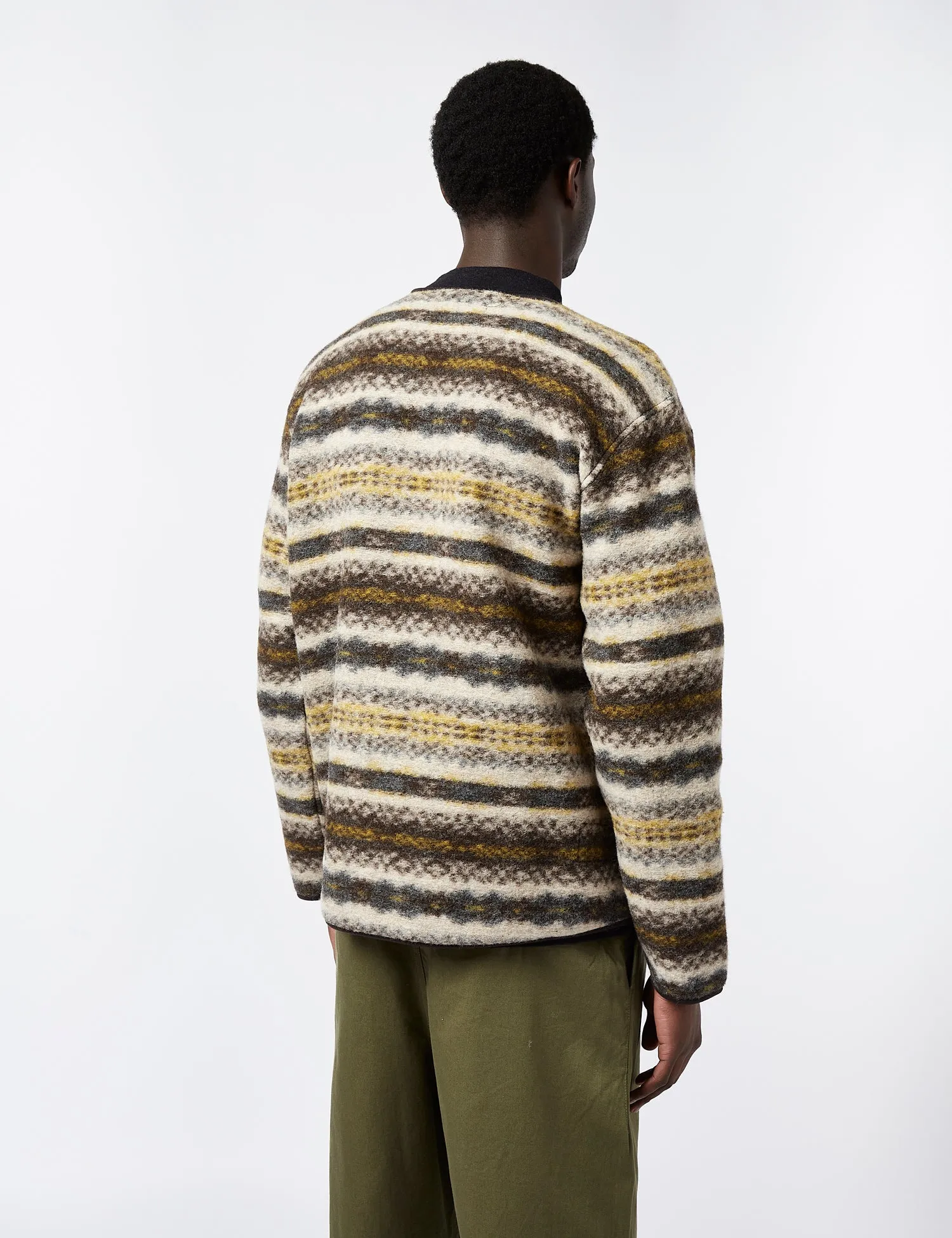 Universal Works Zip Liner Jacket (Merino) - Fairisle Beige sold by Article London product image thumbnail 3