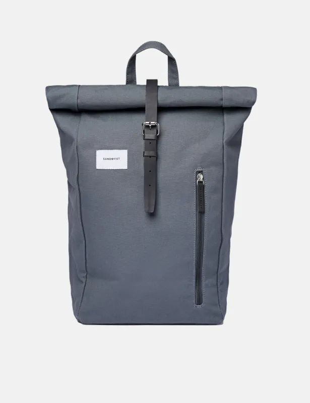 Sandqvist Dante Rolltop Backpack (Polycotton)  - Dark Slate/Black sold by Article London