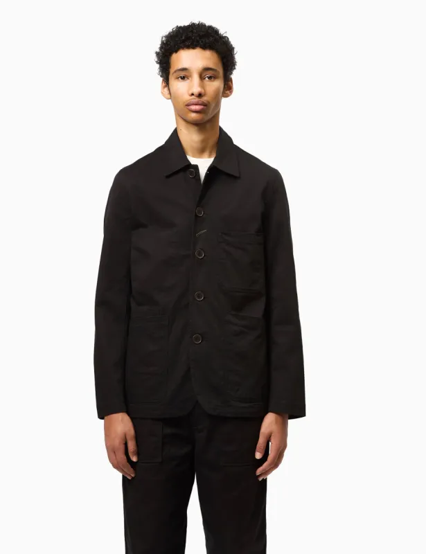 Universal Works Bakers Jacket (Twill) - Black sold by Article London
