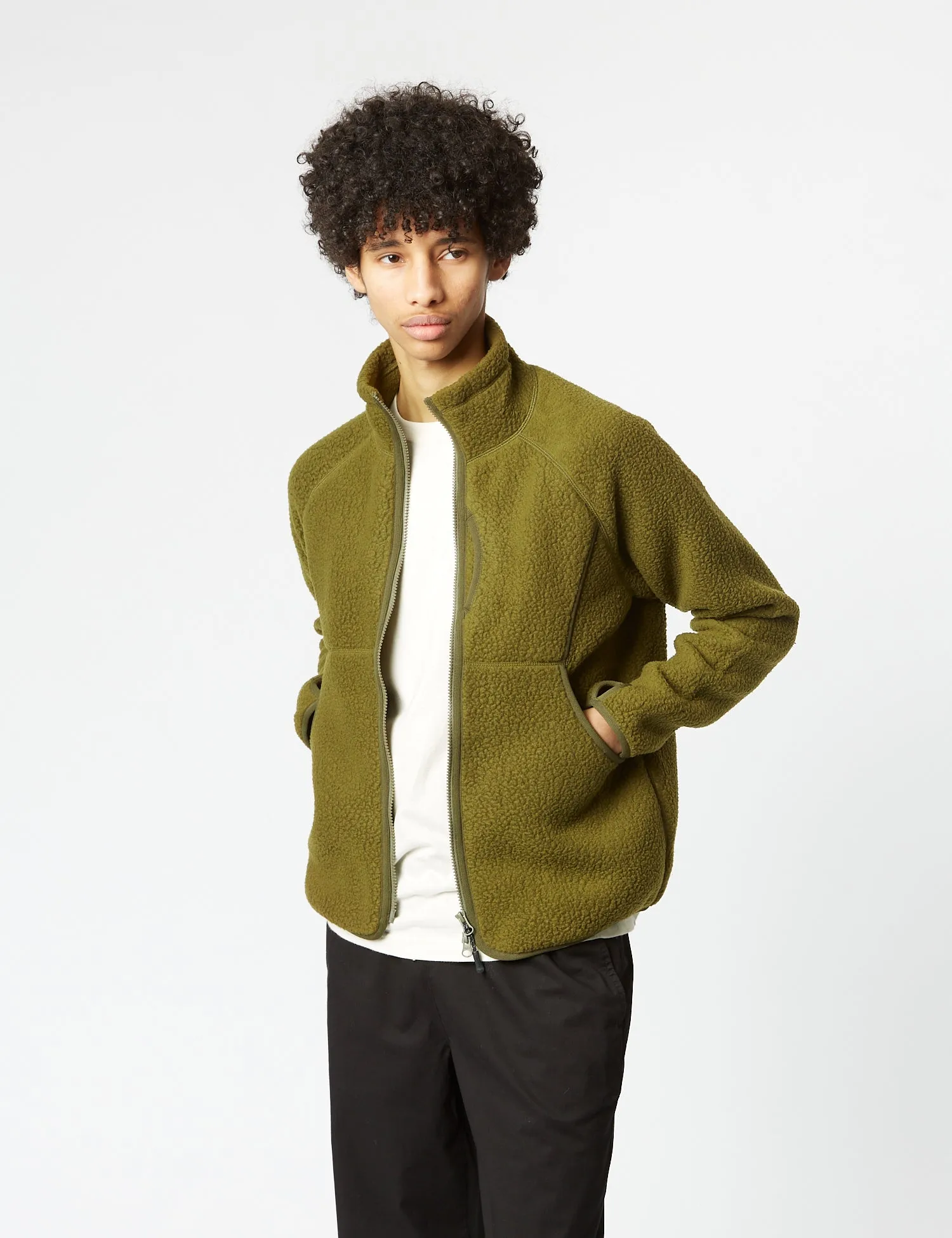 Snow Peak Thermal Boa Fleece Jacket - Olive Green sold by Article London product image thumbnail 4