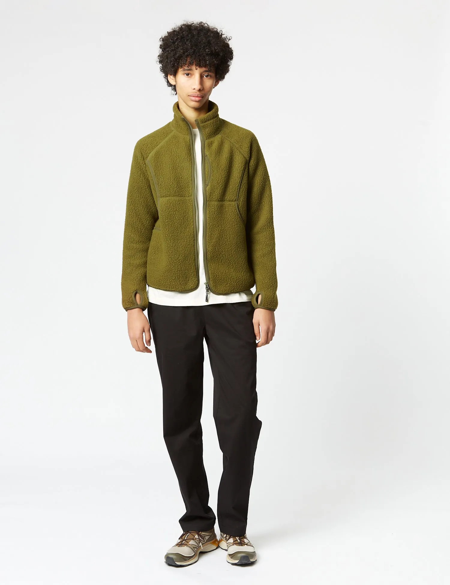 Snow Peak Thermal Boa Fleece Jacket - Olive Green sold by Article London product image thumbnail 3