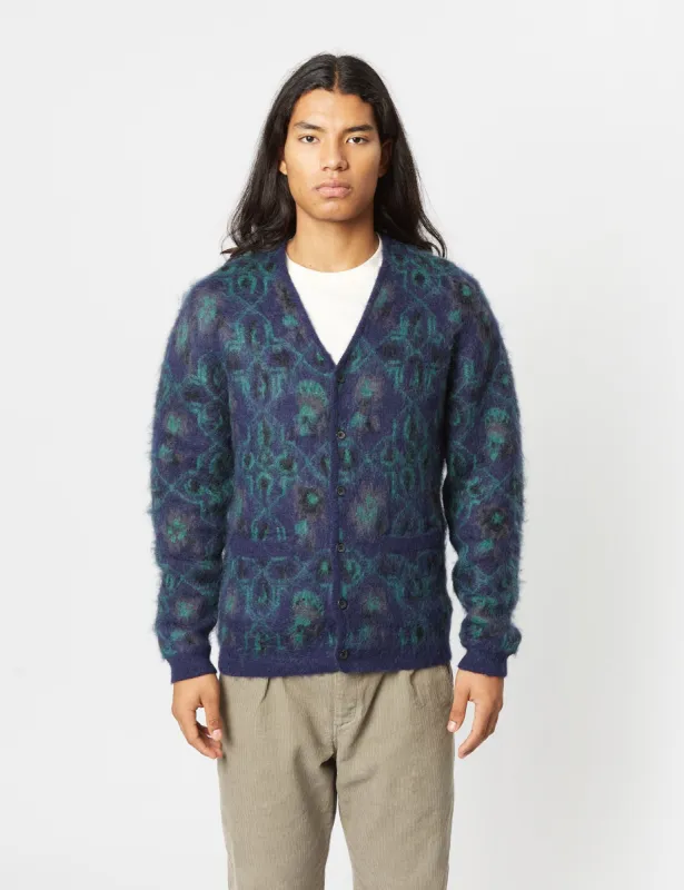 Beams Plus Botanical Cardigan - Navy Blue sold by Article London
